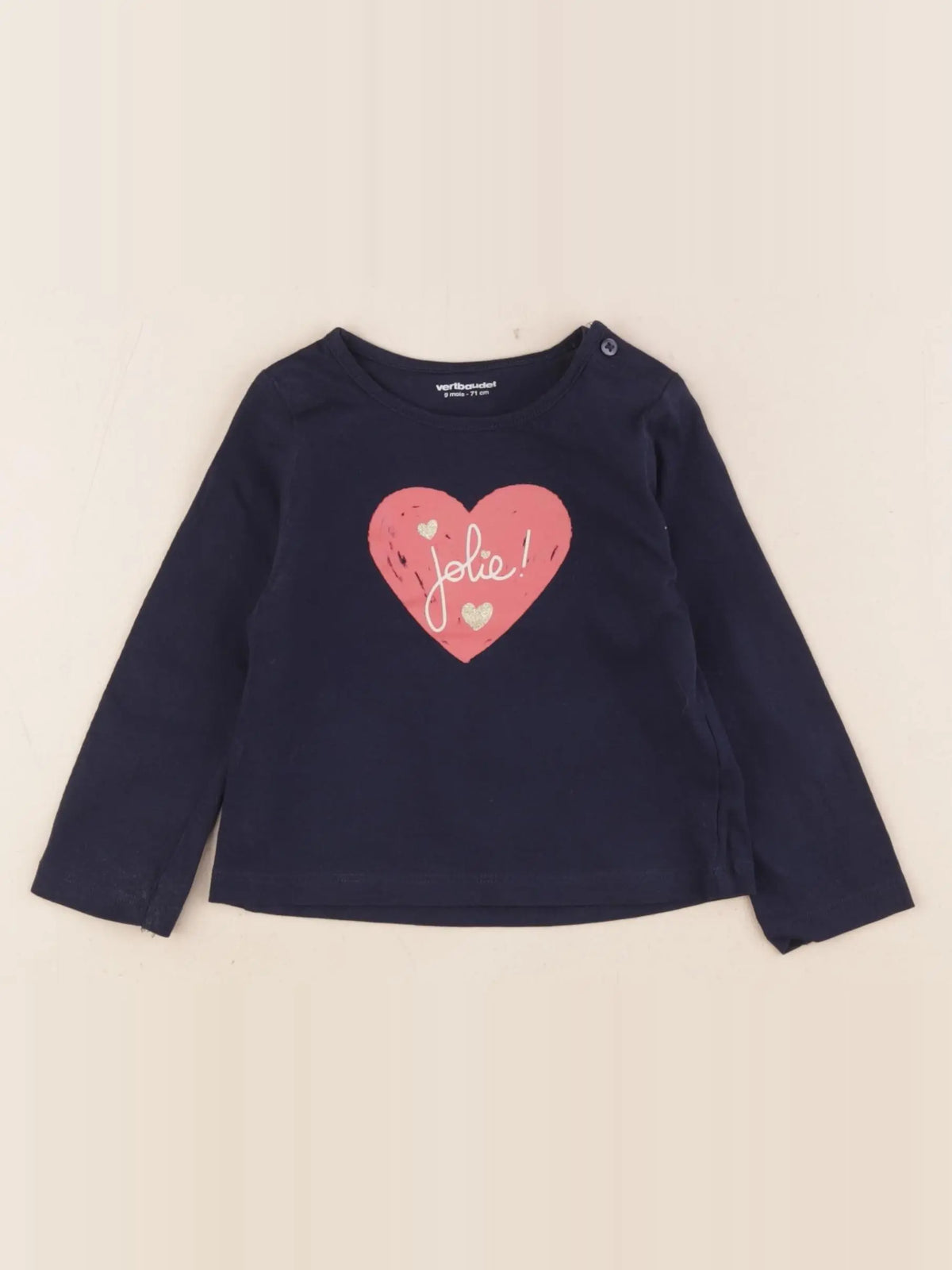 Vertbaudet - tee-shirt bleu - 9 mois