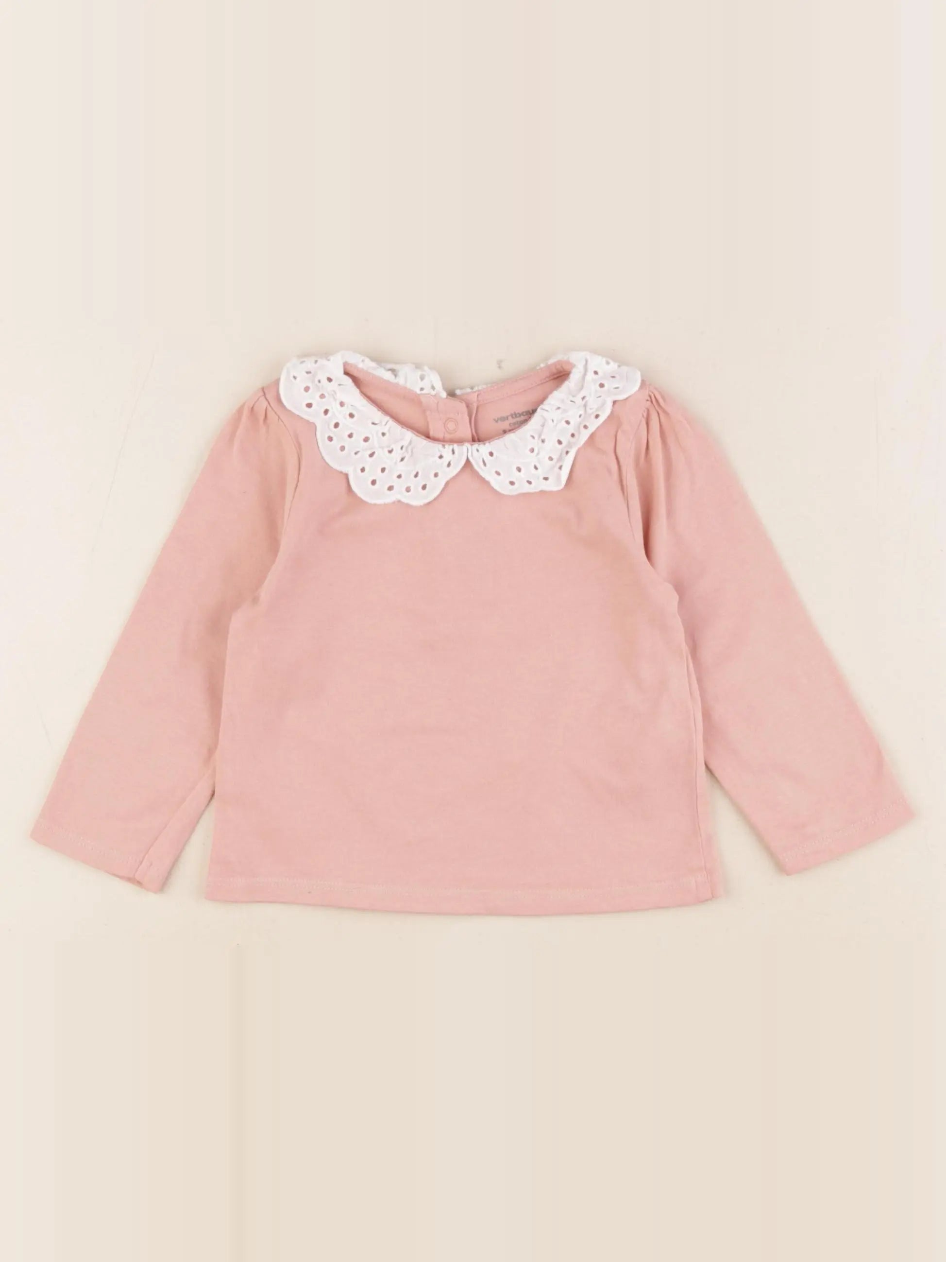 Vertbaudet - tee-shirt rose - 9 mois