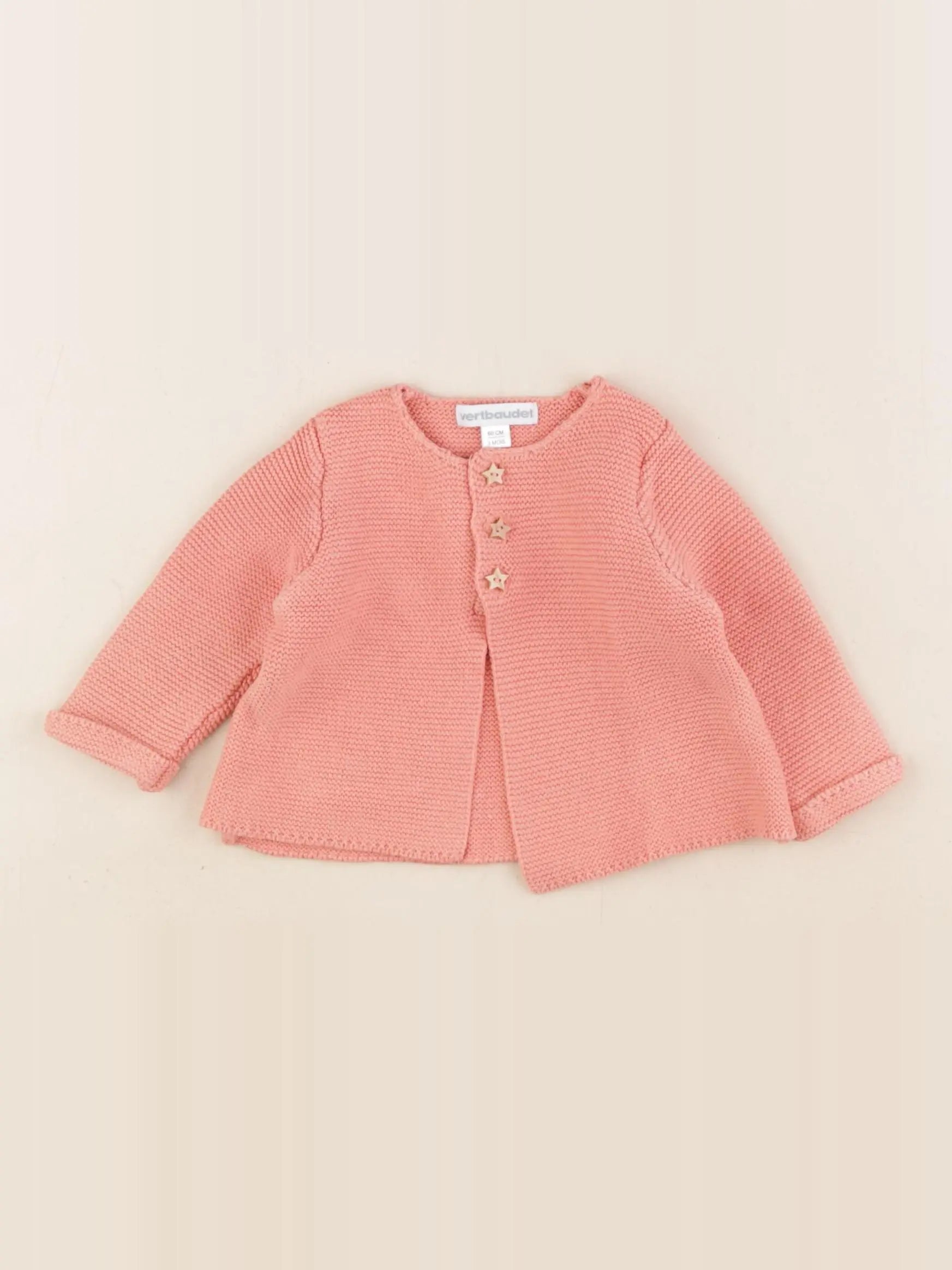Vertbaudet - gilet rose - 3 mois
