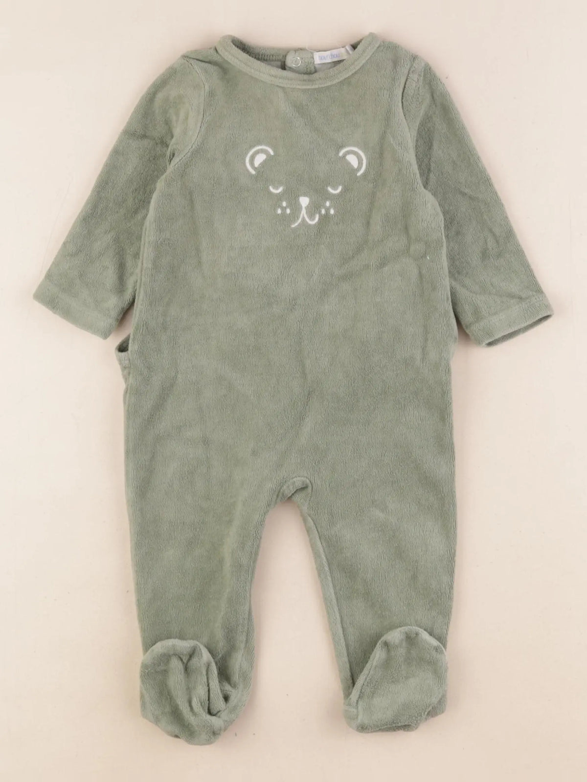 Boutchou - pyjama velours vert - 6 mois
