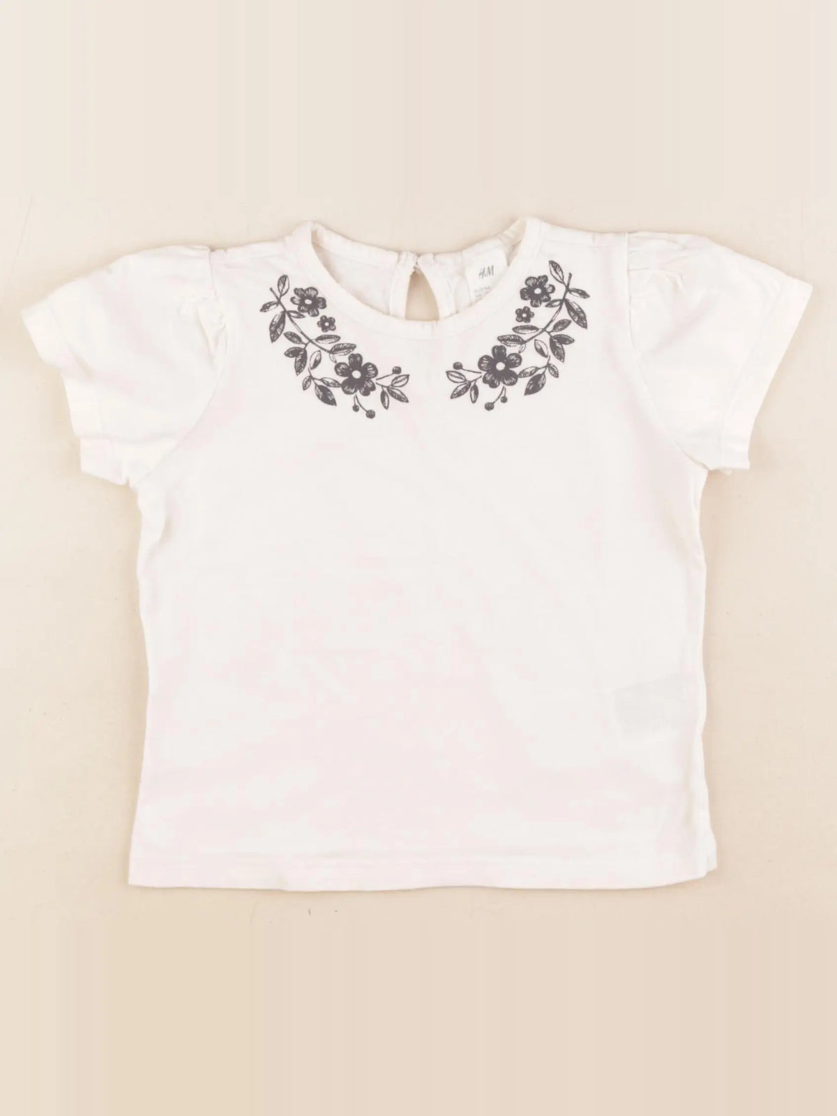 H&M - tee-shirt beige - 12/18 mois