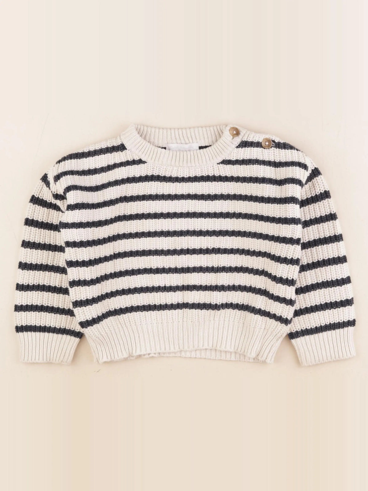 Cadet Rousselle - pull blanc, bleu - 3 ans