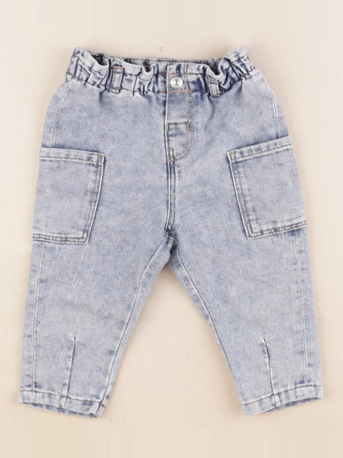 H&M - jean bleu - 9/12 mois