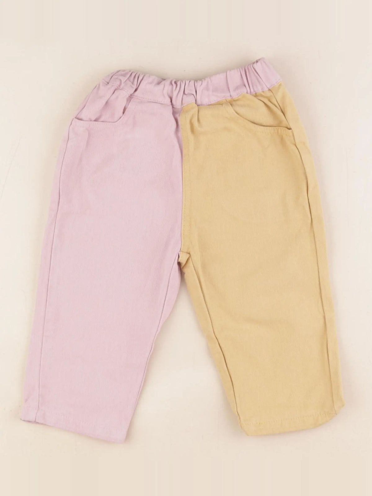 Gamin gamine - pantalon rose, jaune - 12/18 mois