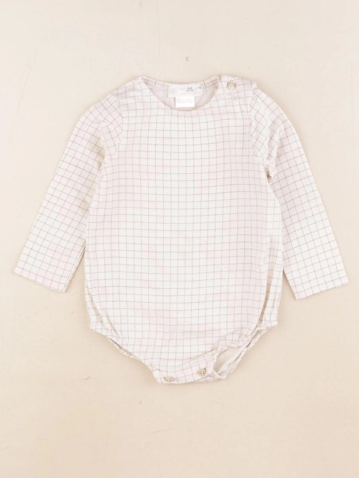 Zara - body blanc, bleu - 6/9 mois