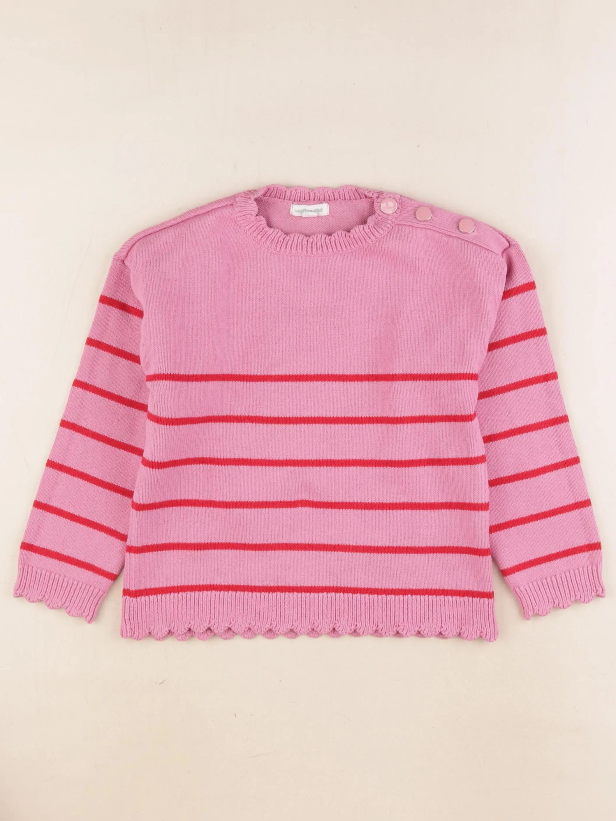 Vertbaudet - pull rose, rouge - 6 ans