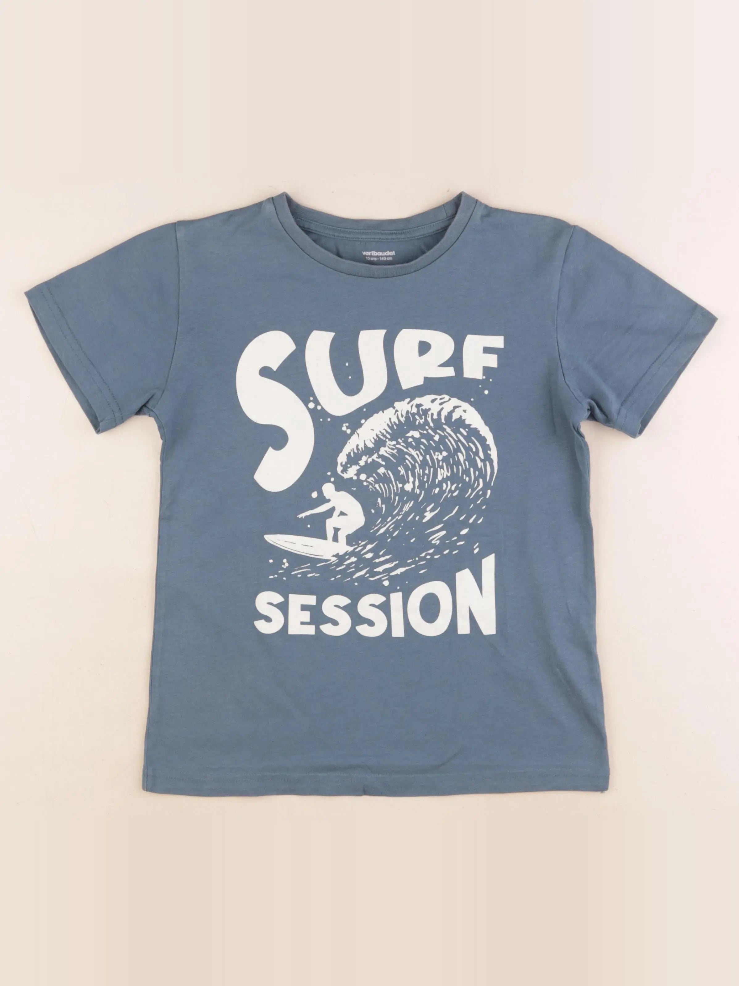 Vertbaudet - tee-shirt bleu - 10 ans