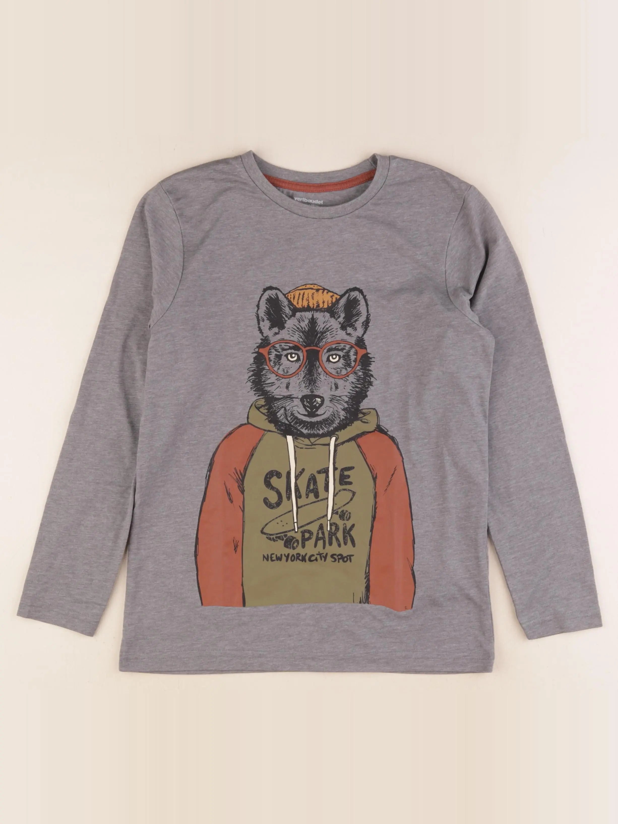 Vertbaudet - tee-shirt gris - 10 ans