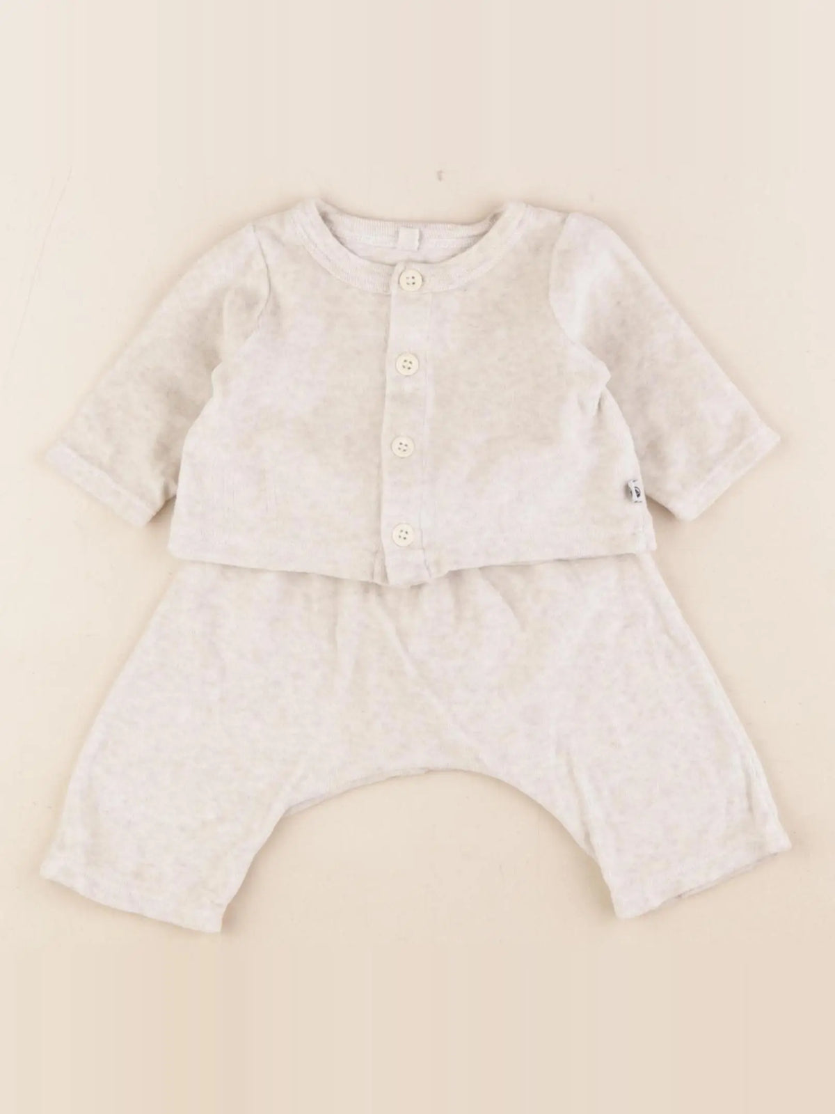 Petit Bateau - ensemble beige - 1 mois