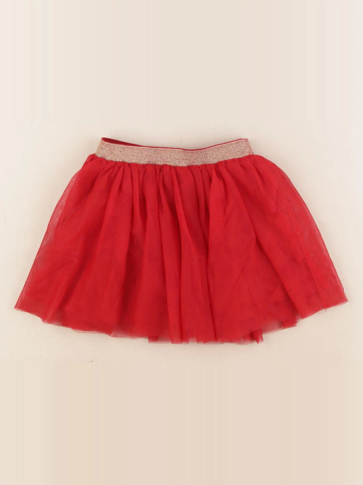 Vertbaudet - jupe rouge, or - 36 mois
