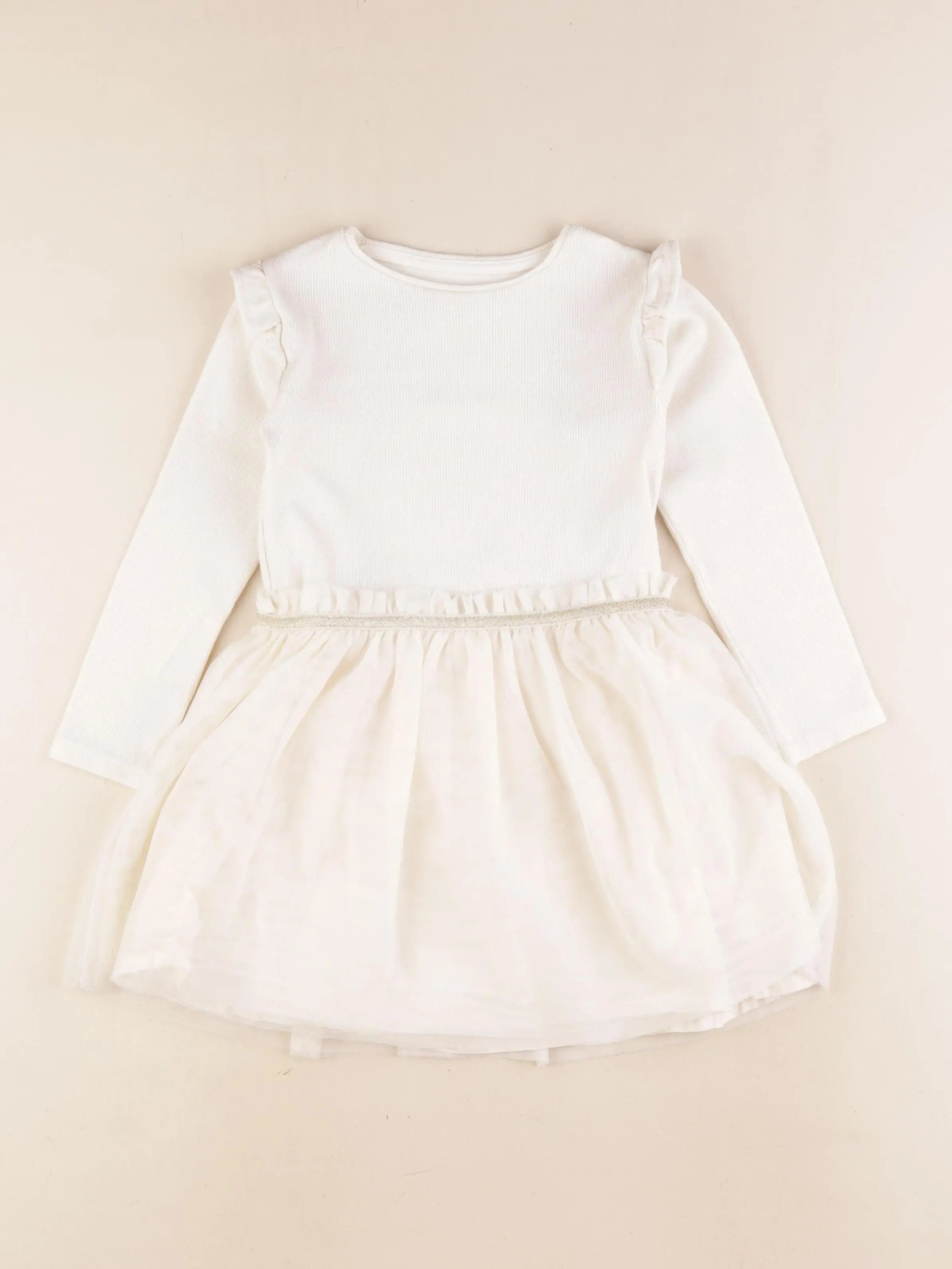 Vertbaudet - robe beige, or - 4 ans