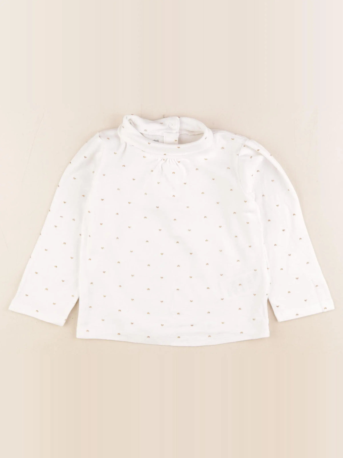 Vertbaudet - sous-pull blanc, or - 36 mois