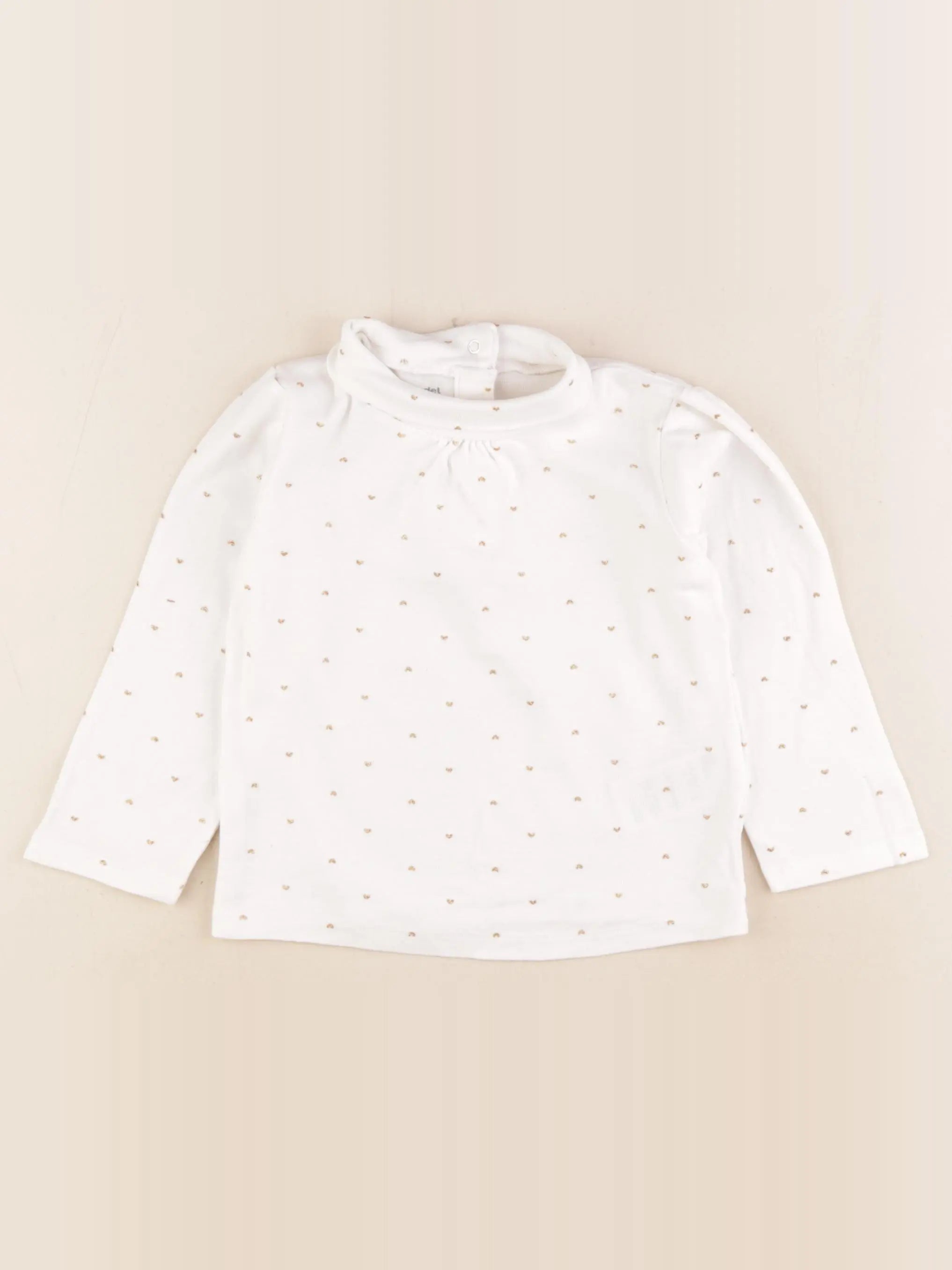 Vertbaudet - sous-pull blanc, or - 36 mois
