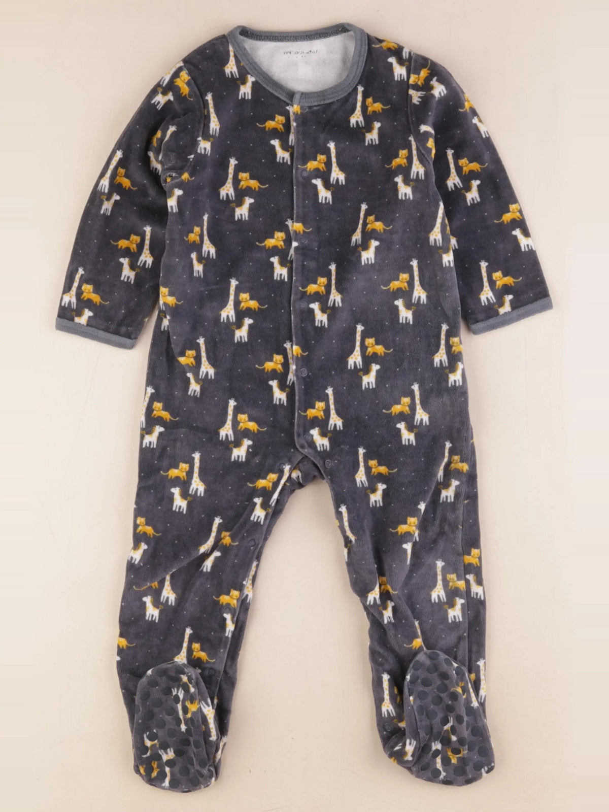 Vertbaudet - pyjama velours gris - 2 ans