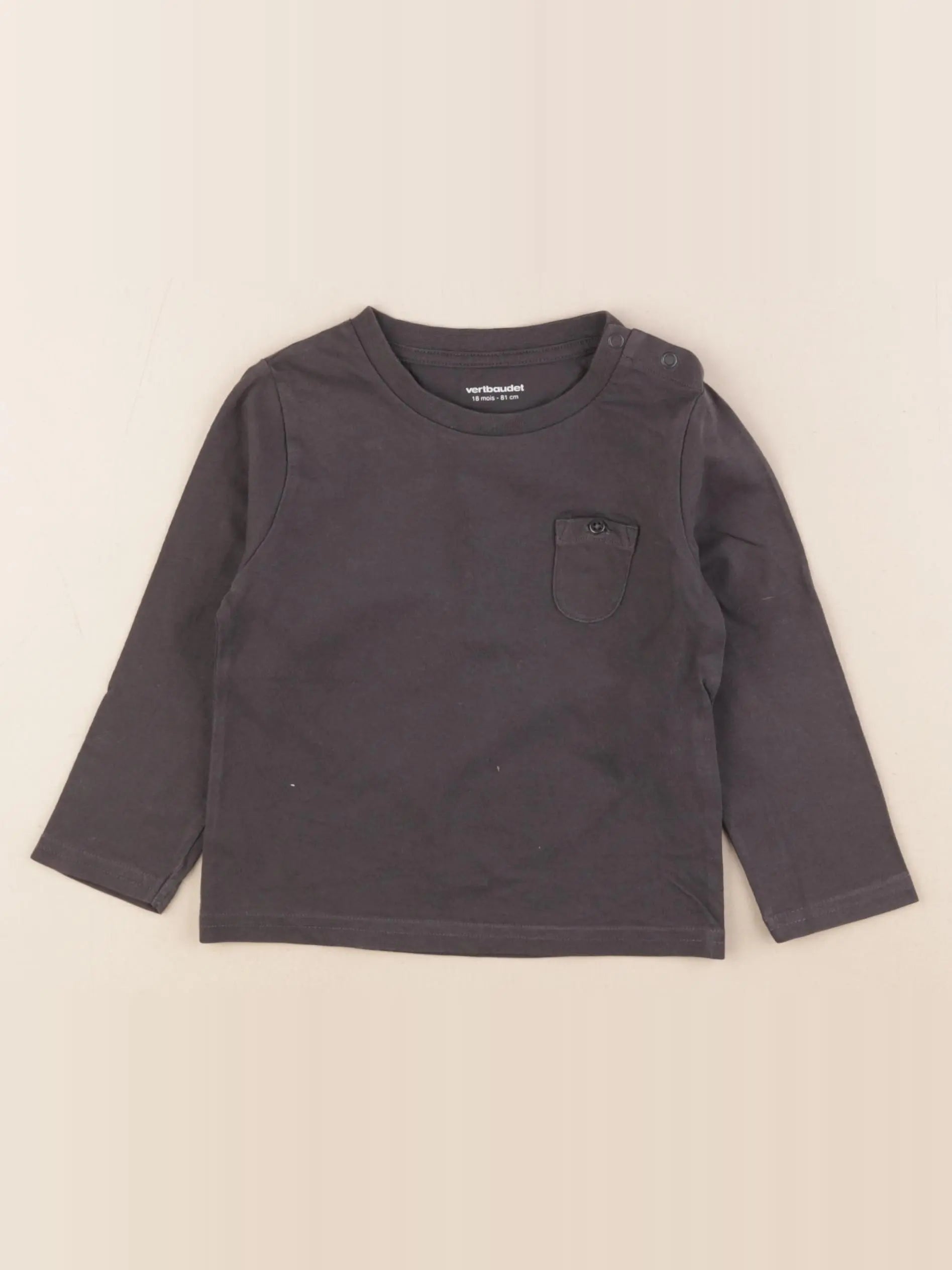 Vertbaudet - tee-shirt taupe - 18 mois