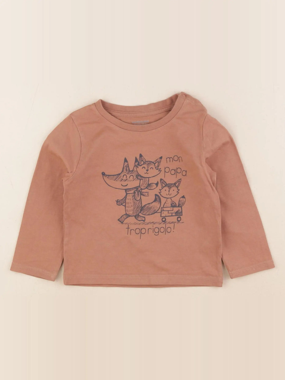 Vertbaudet - tee-shirt marron - 18 mois