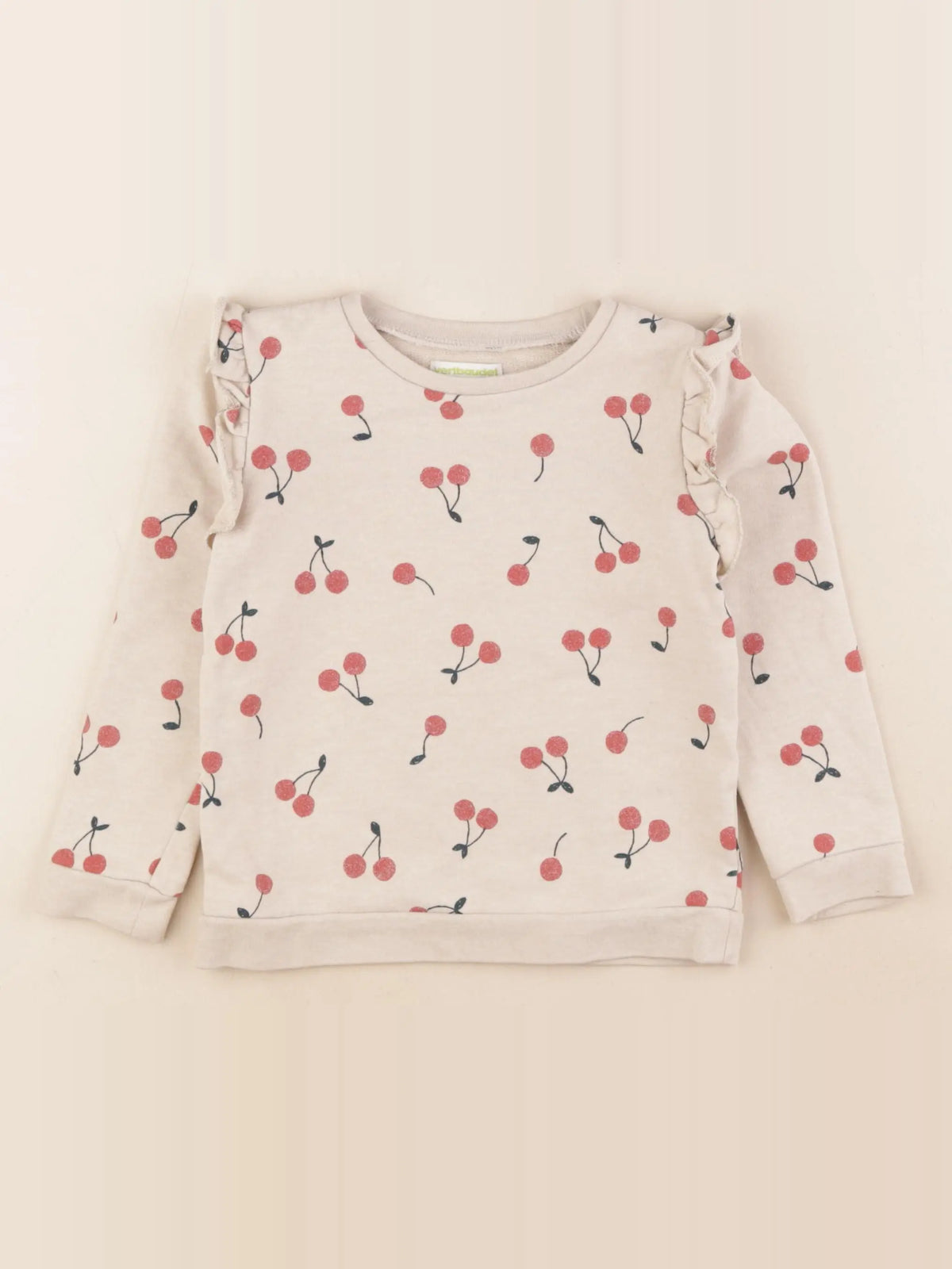 Vertbaudet - sweat beige, or - 4 ans
