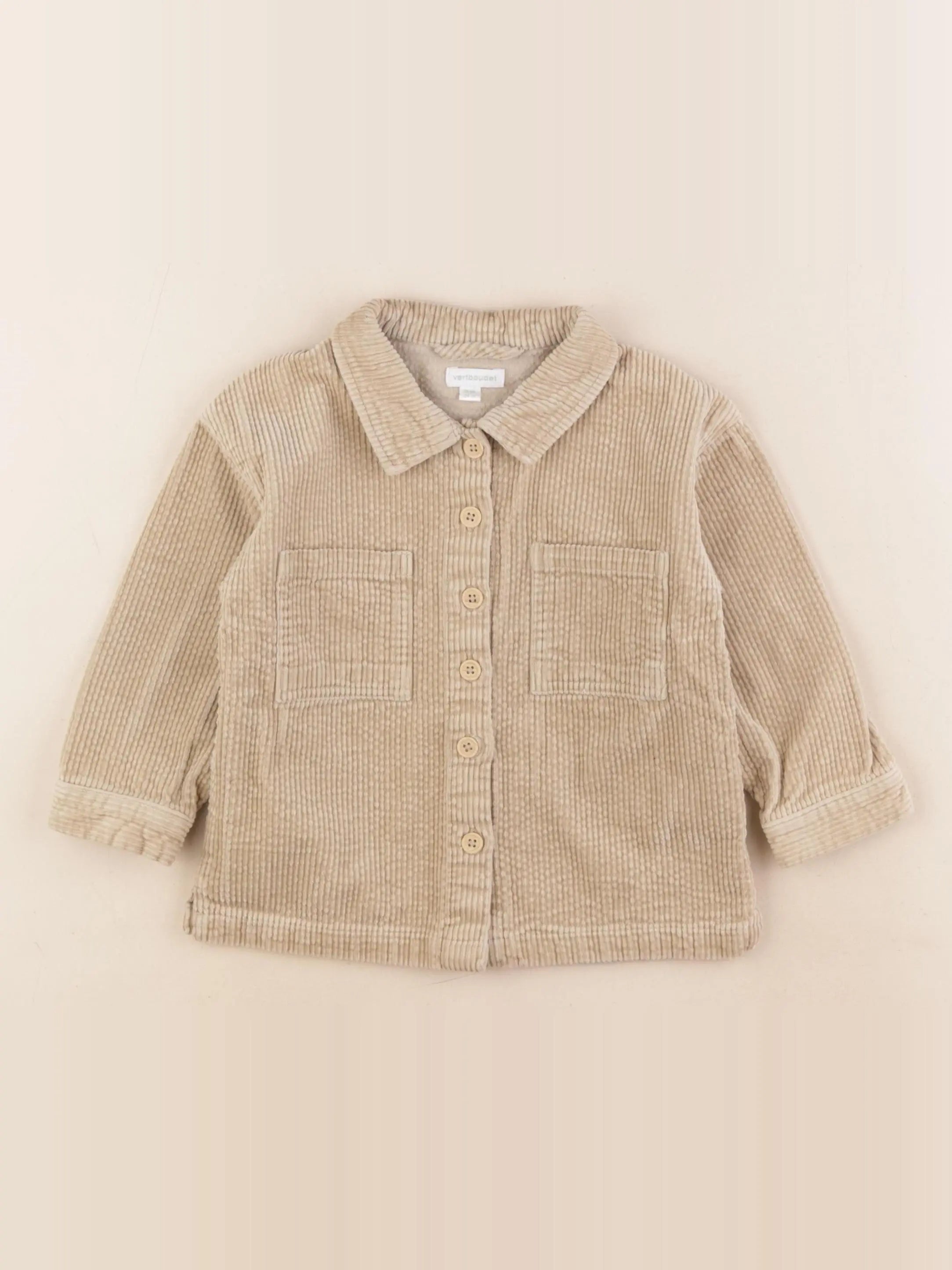 Vertbaudet - chemise beige - 2 ans