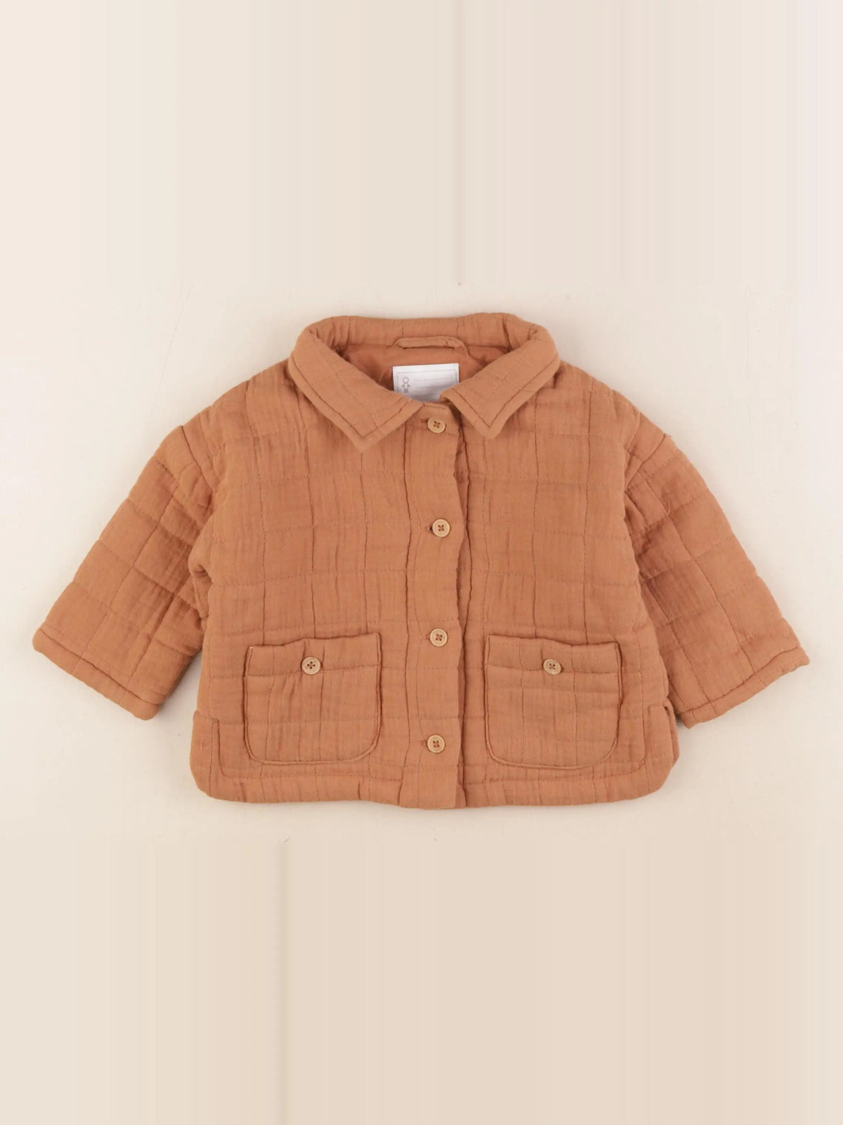 Vertbaudet - veste doublé marron - 1 an