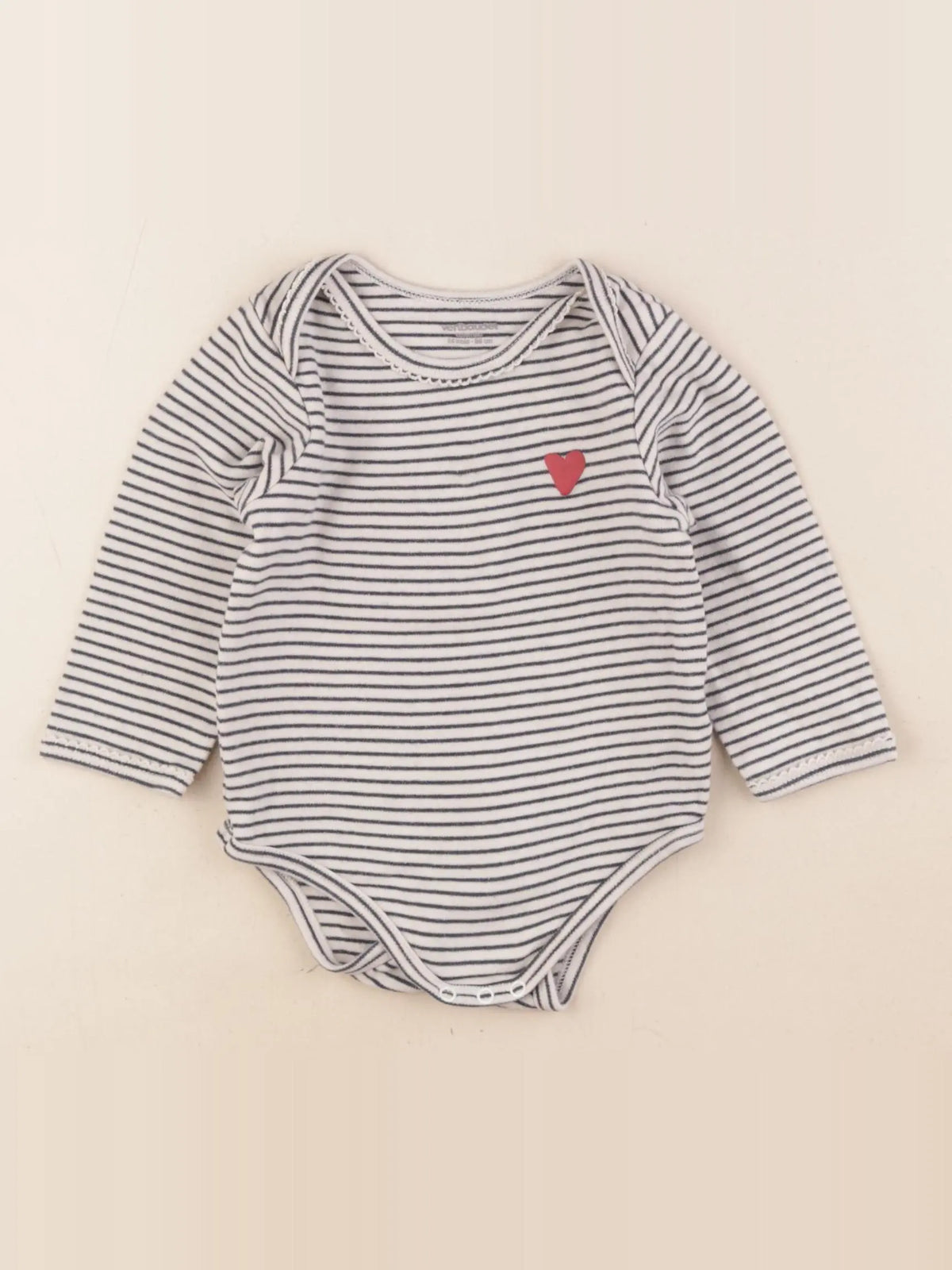 Vertbaudet - body blanc, bleu - 2 ans