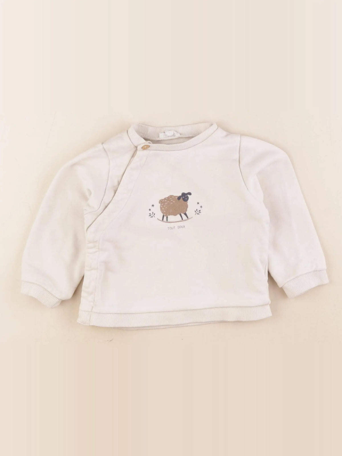 Vertbaudet - sweat beige - 18 mois