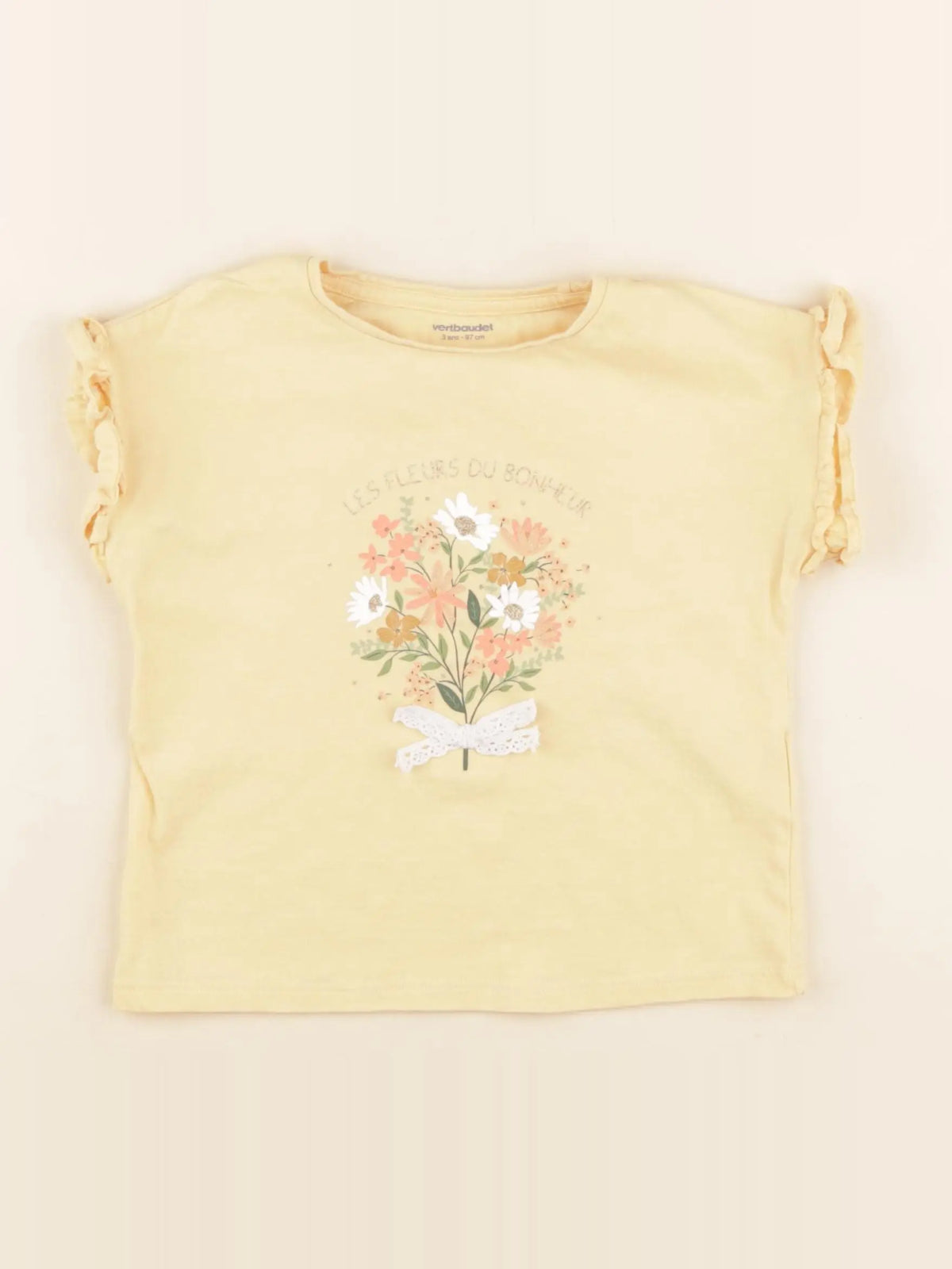 Vertbaudet - tee-shirt jaune - 3 ans