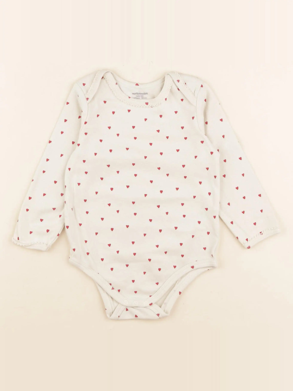 Vertbaudet - body beige, rouge - 24 mois