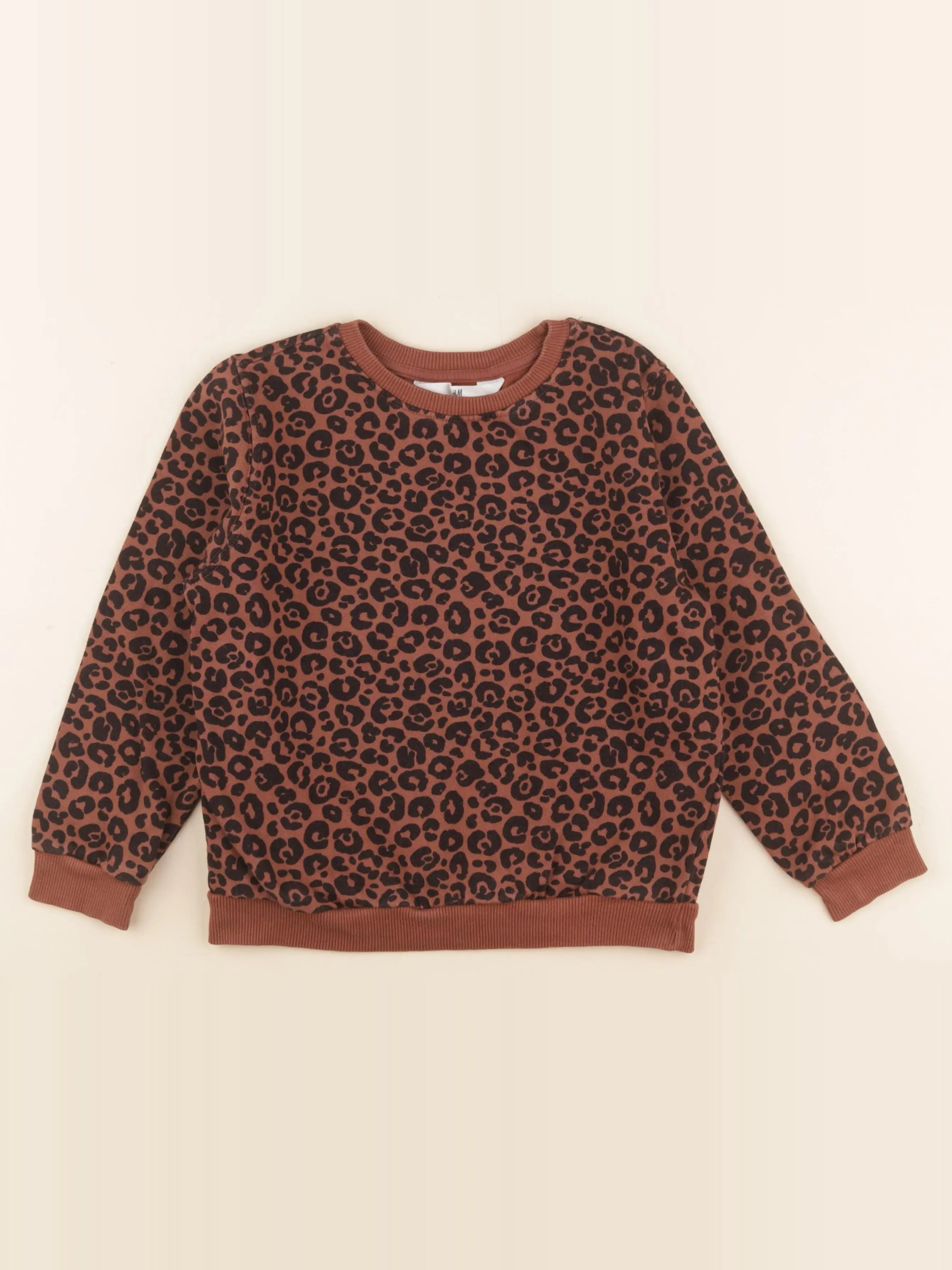 H&M - sweat imprimé au dos marron - 6/8 ans