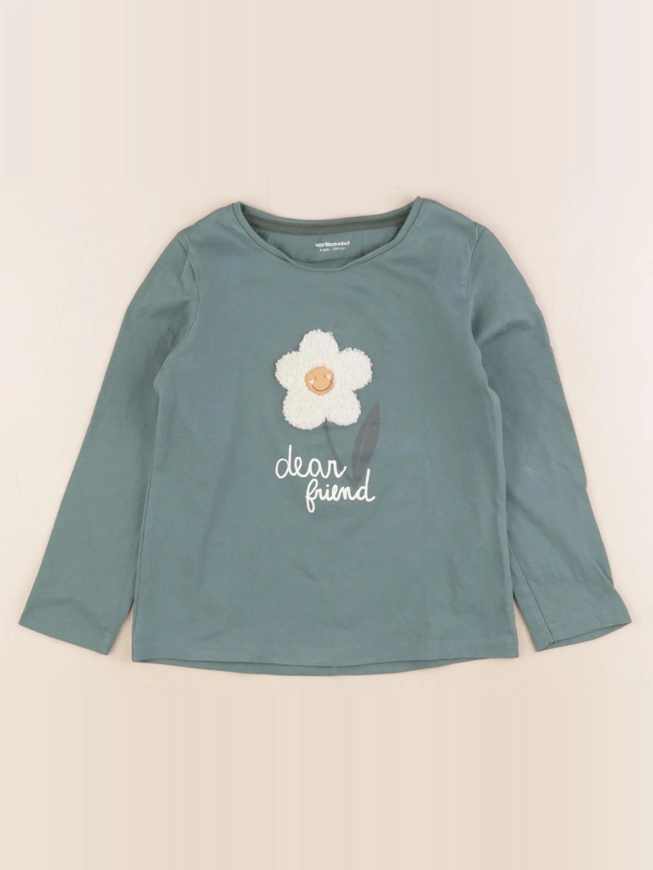 Vertbaudet - tee-shirt bleu - 4 ans
