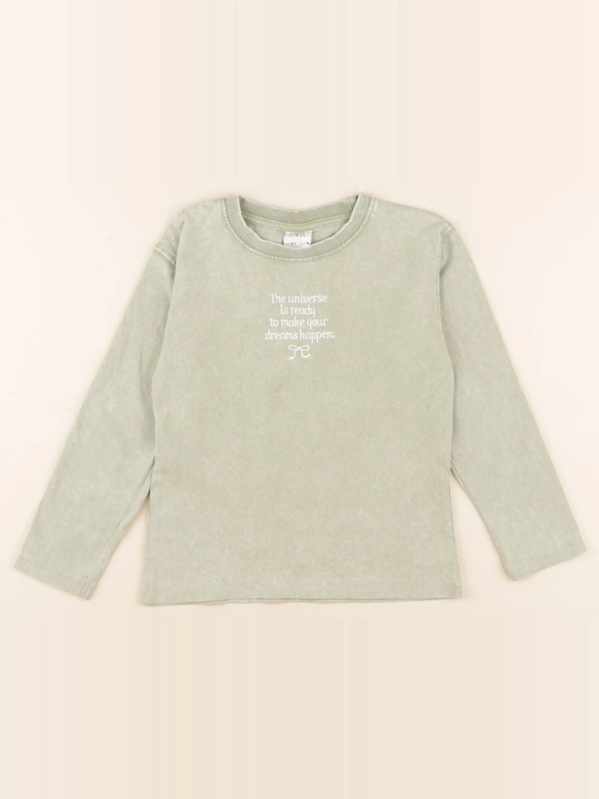 Zara - tee-shirt imprimé au dos vert - 6/7 ans