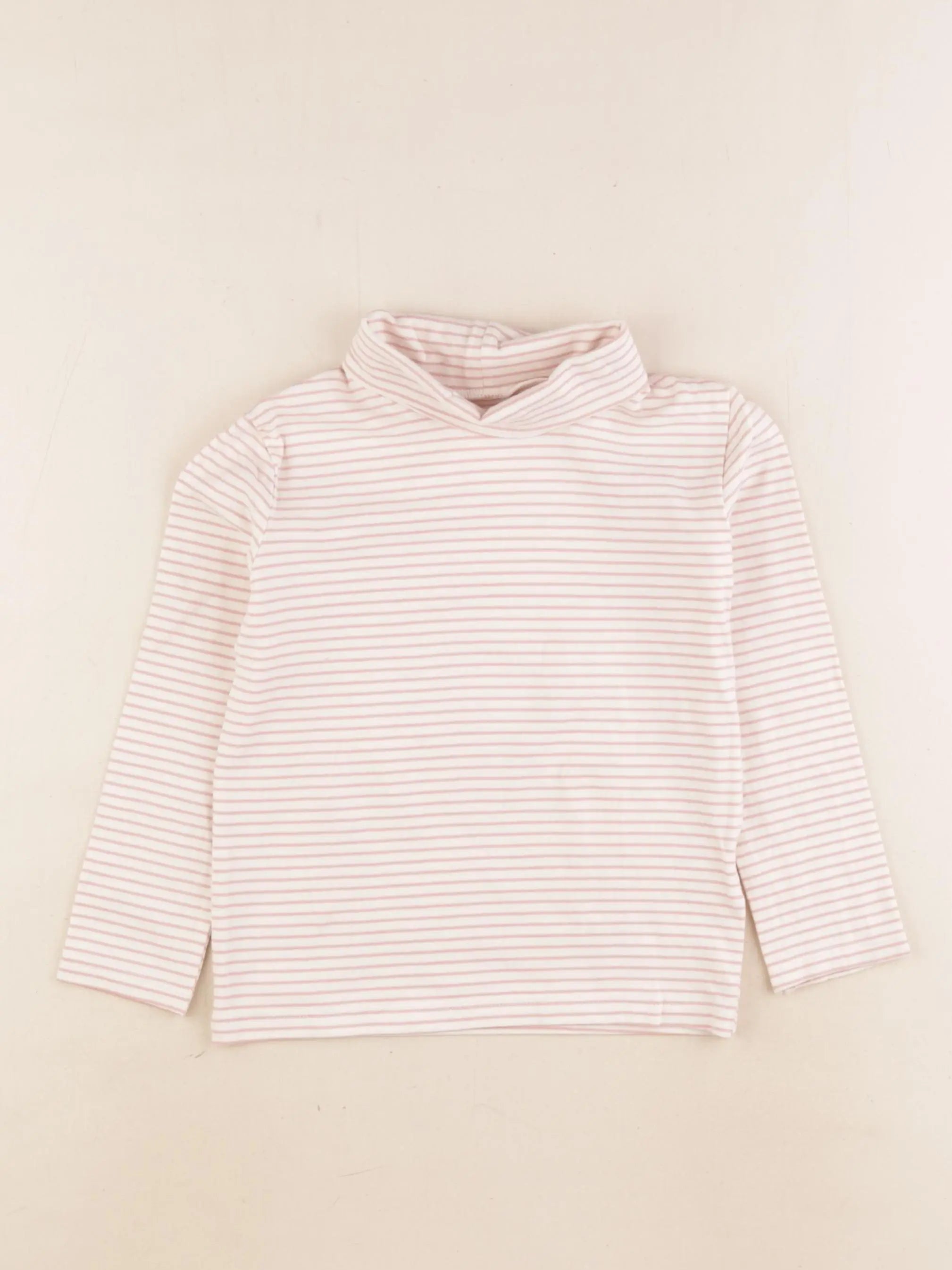Vertbaudet - sous-pull beige, rose - 4 ans
