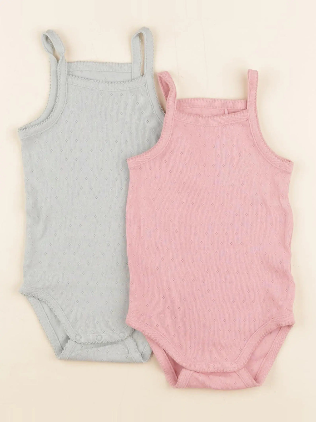 Boutchou - lot de 2 bodies en coton rose, vert - 18 mois