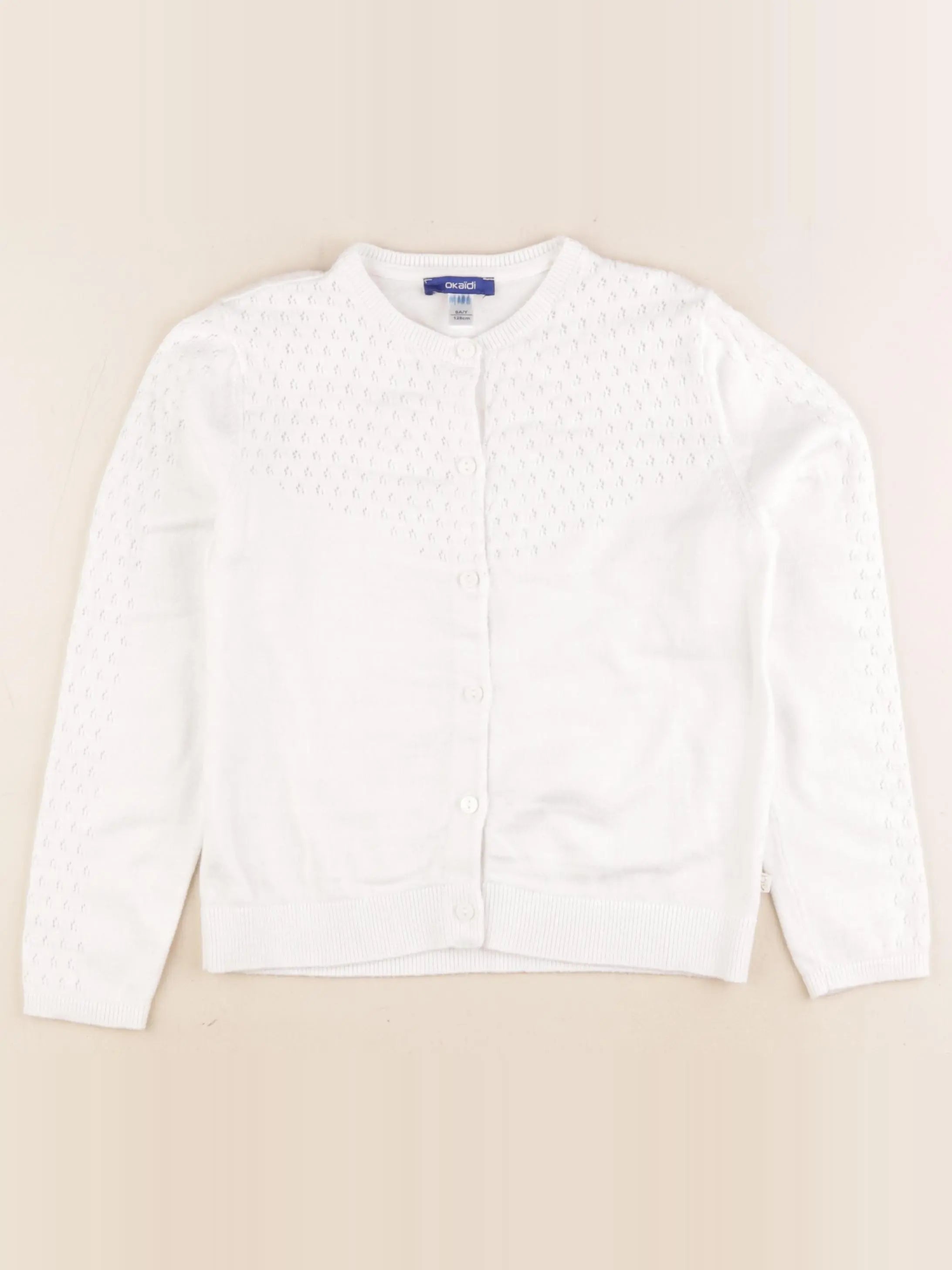 Okaidi - gilet blanc - 8 ans
