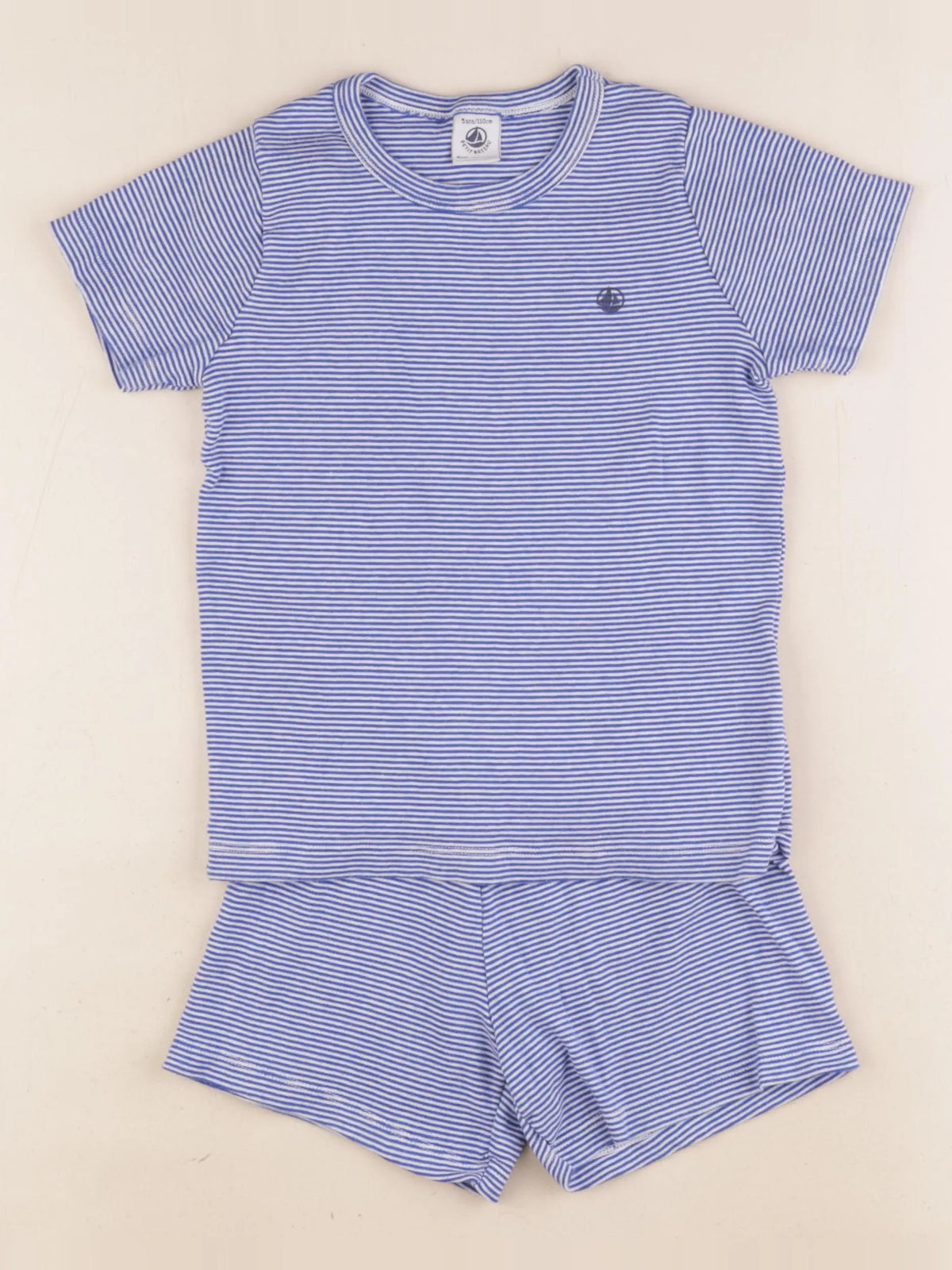 Petit Bateau - pyjama coton bleu - 5 ans