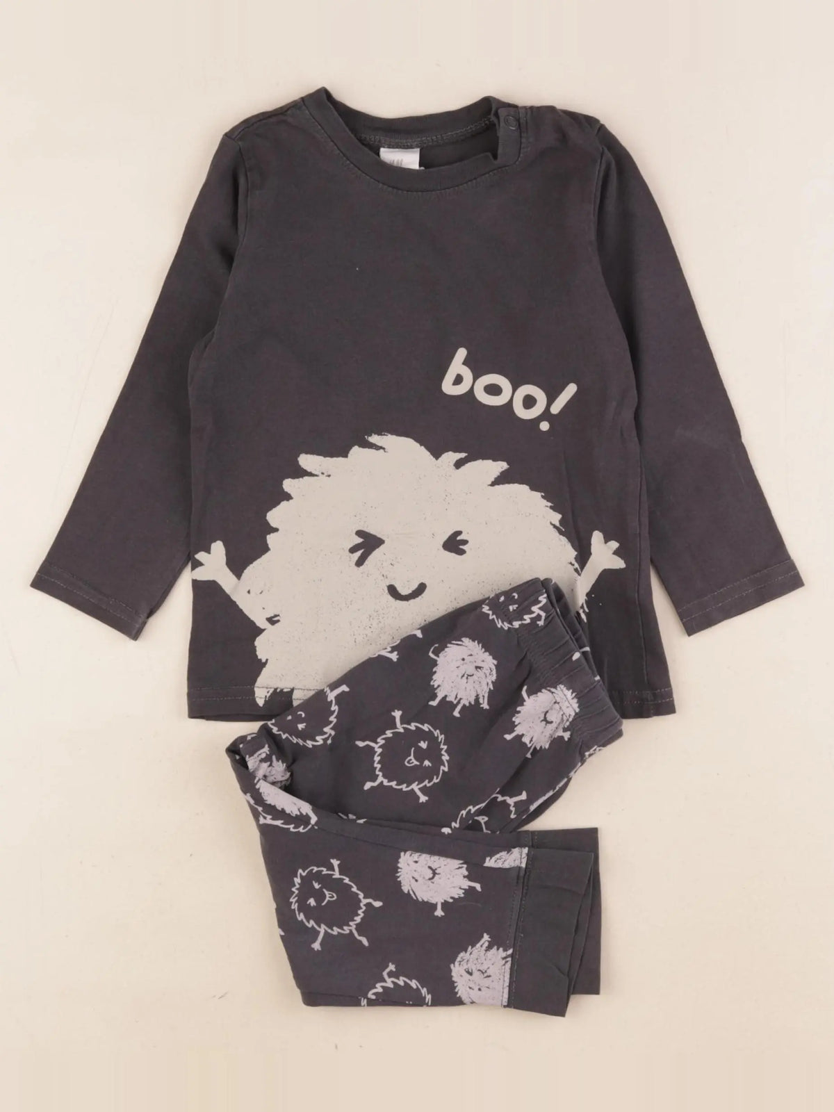 H&M - pyjama coton noir - 9/12 mois