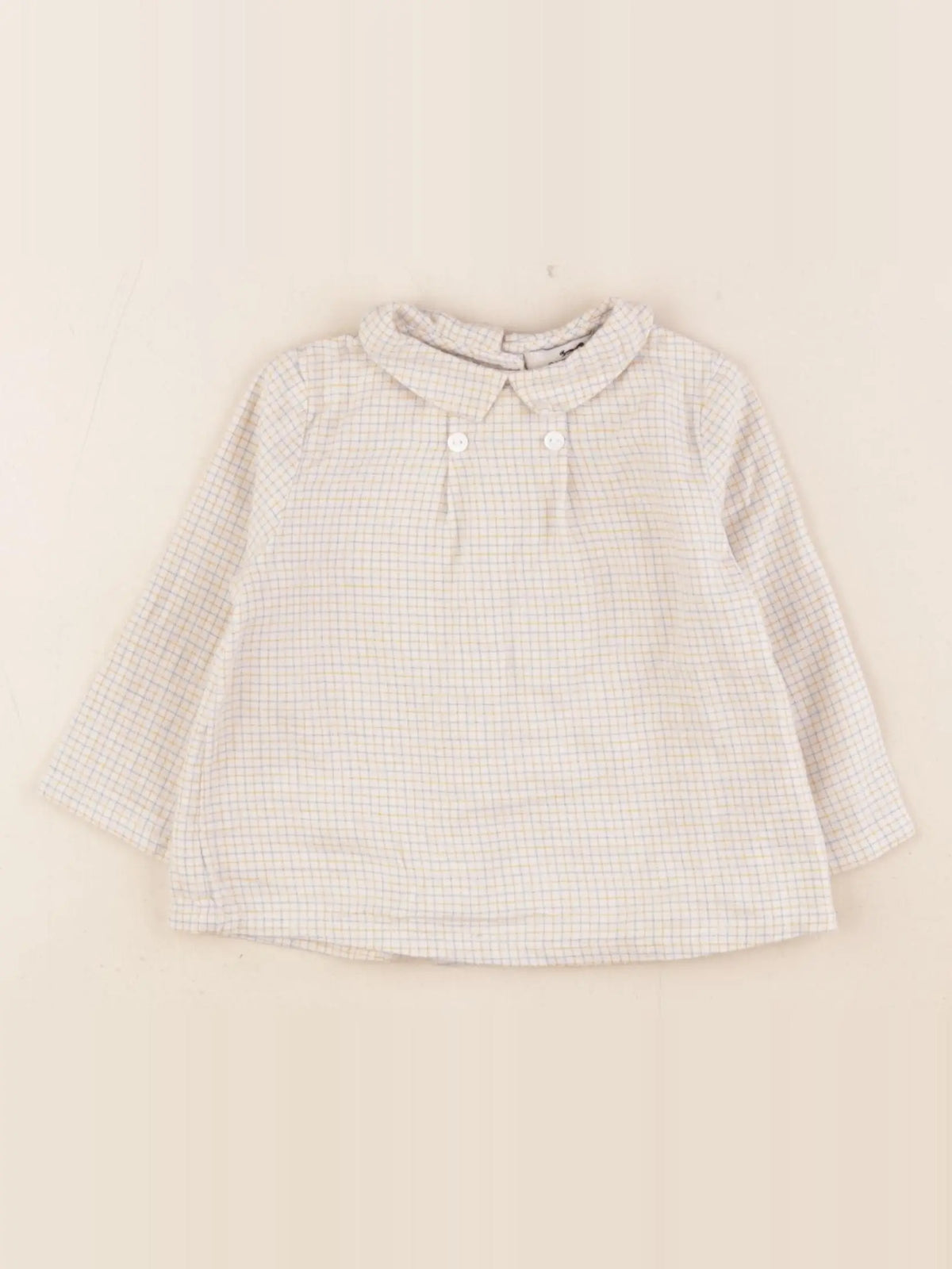 Cyrillus - chemise jaune, bleu - 9 mois
