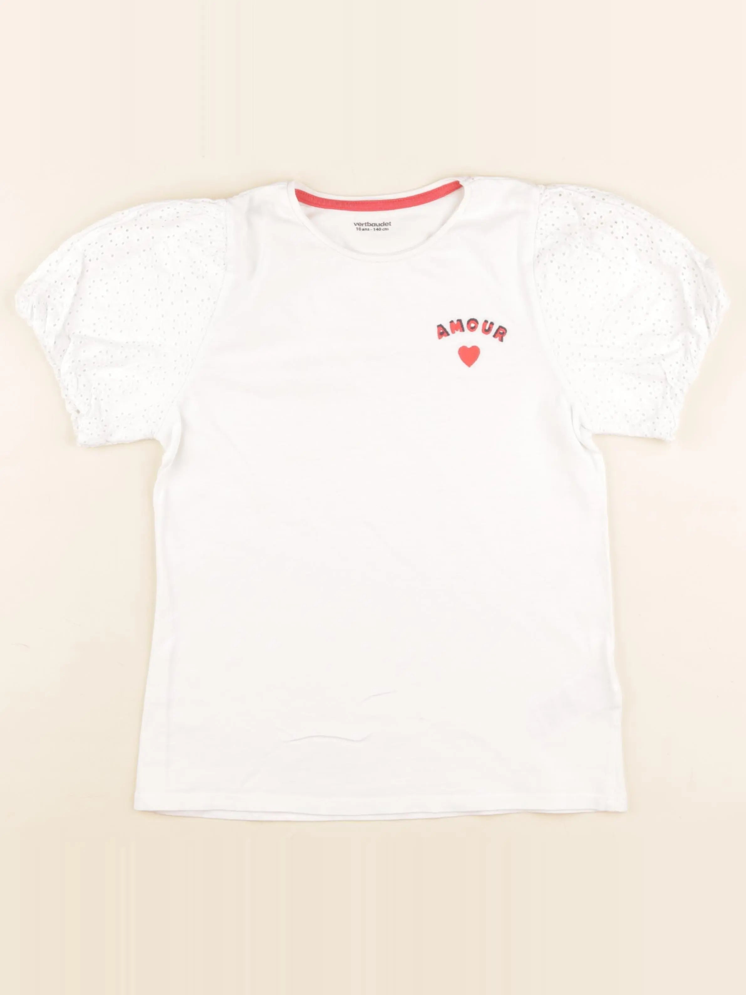 Vertbaudet - tee-shirt blanc - 10 ans