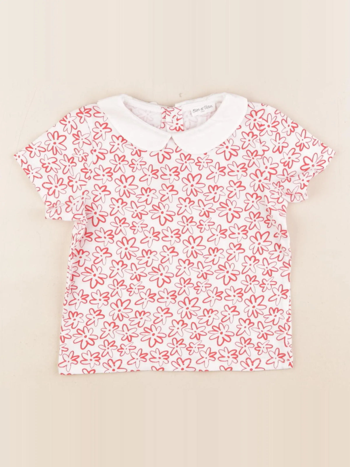 Eden & Victor - tee-shirt blanc, rouge - 3 ans