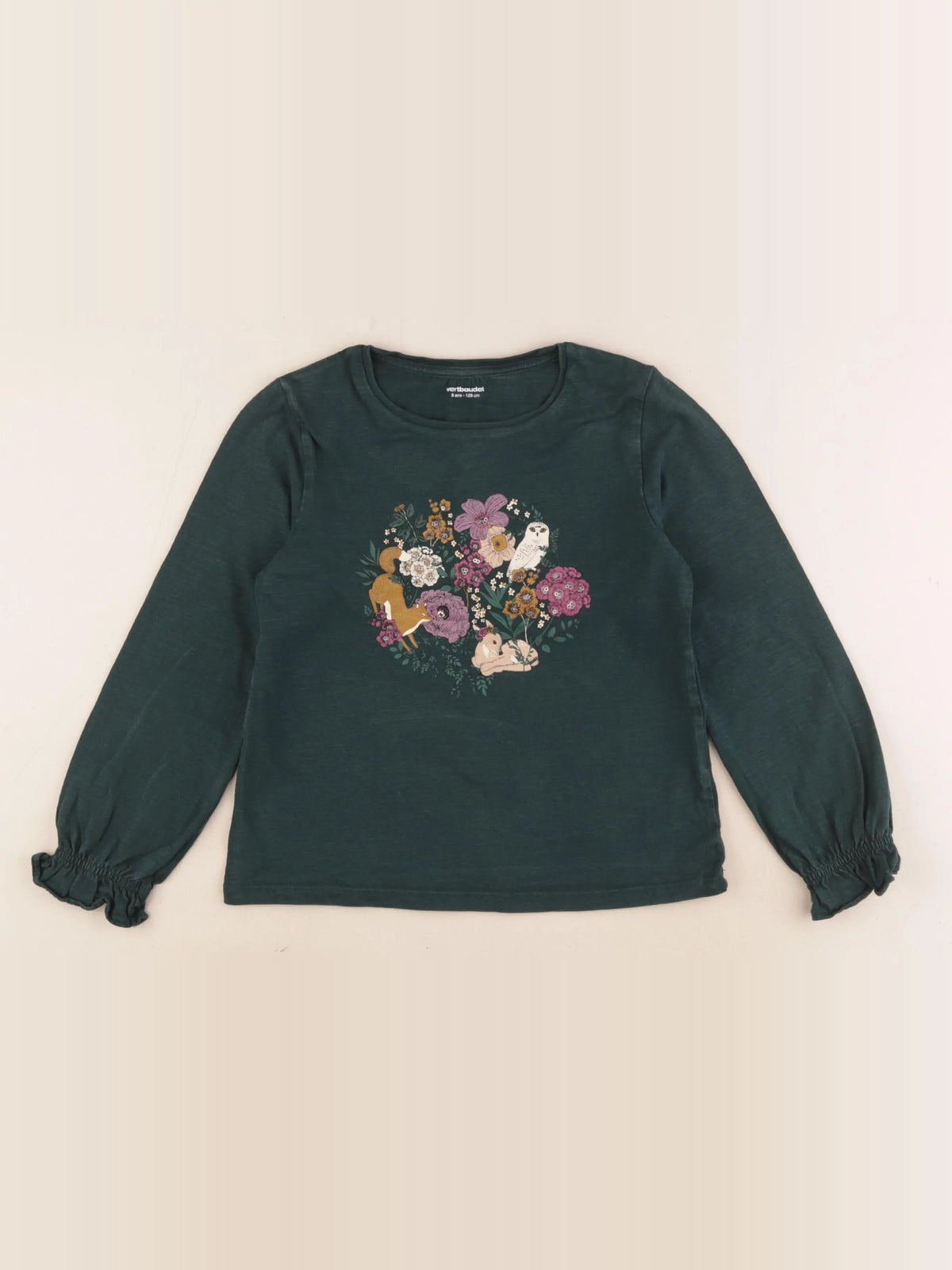 Vertbaudet - tee-shirt vert - 8 ans