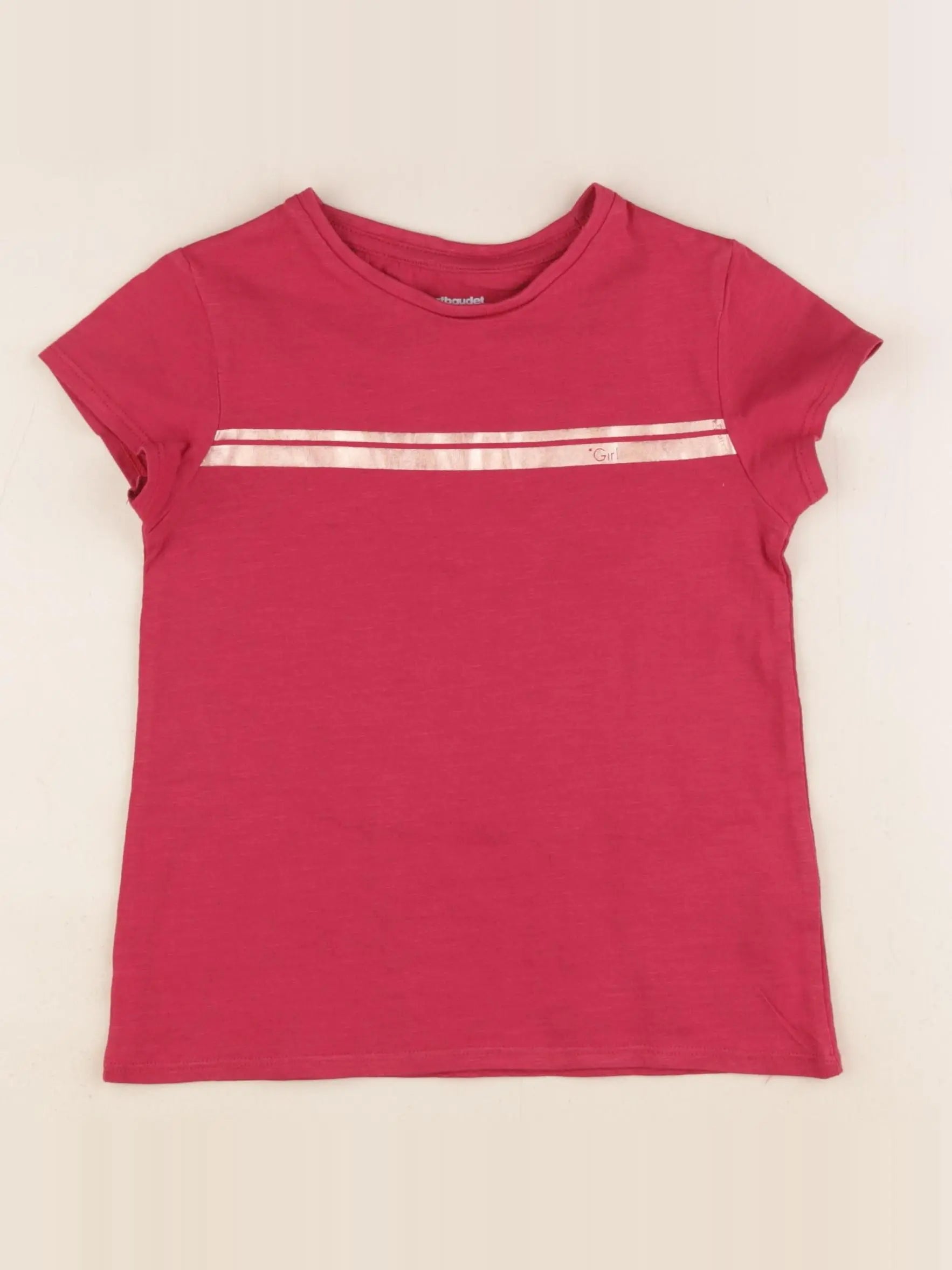 Vertbaudet - tee-shirt rose, or - 6 ans