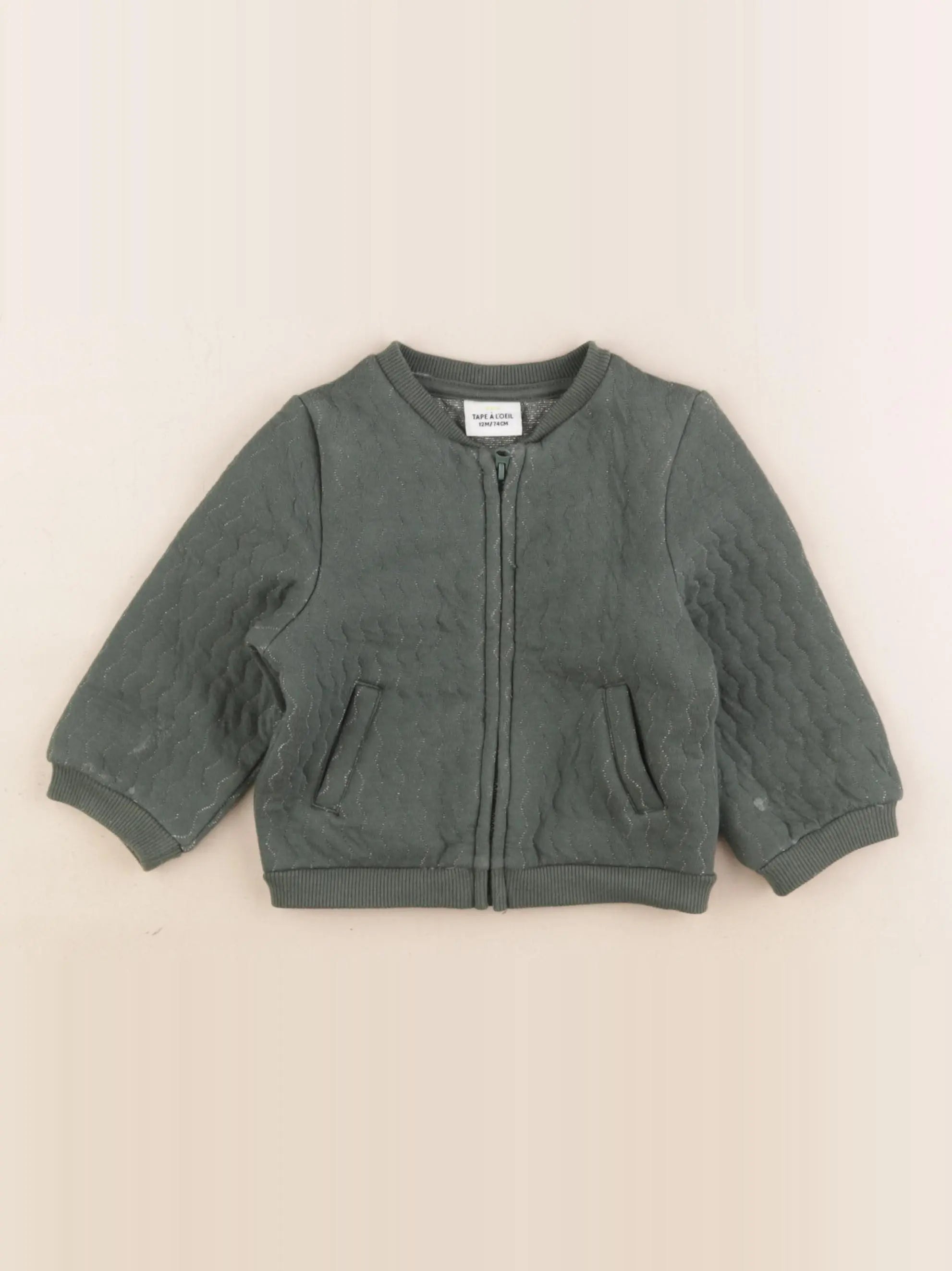 Tape à l'oeil - gilet vert, argent - 12 mois