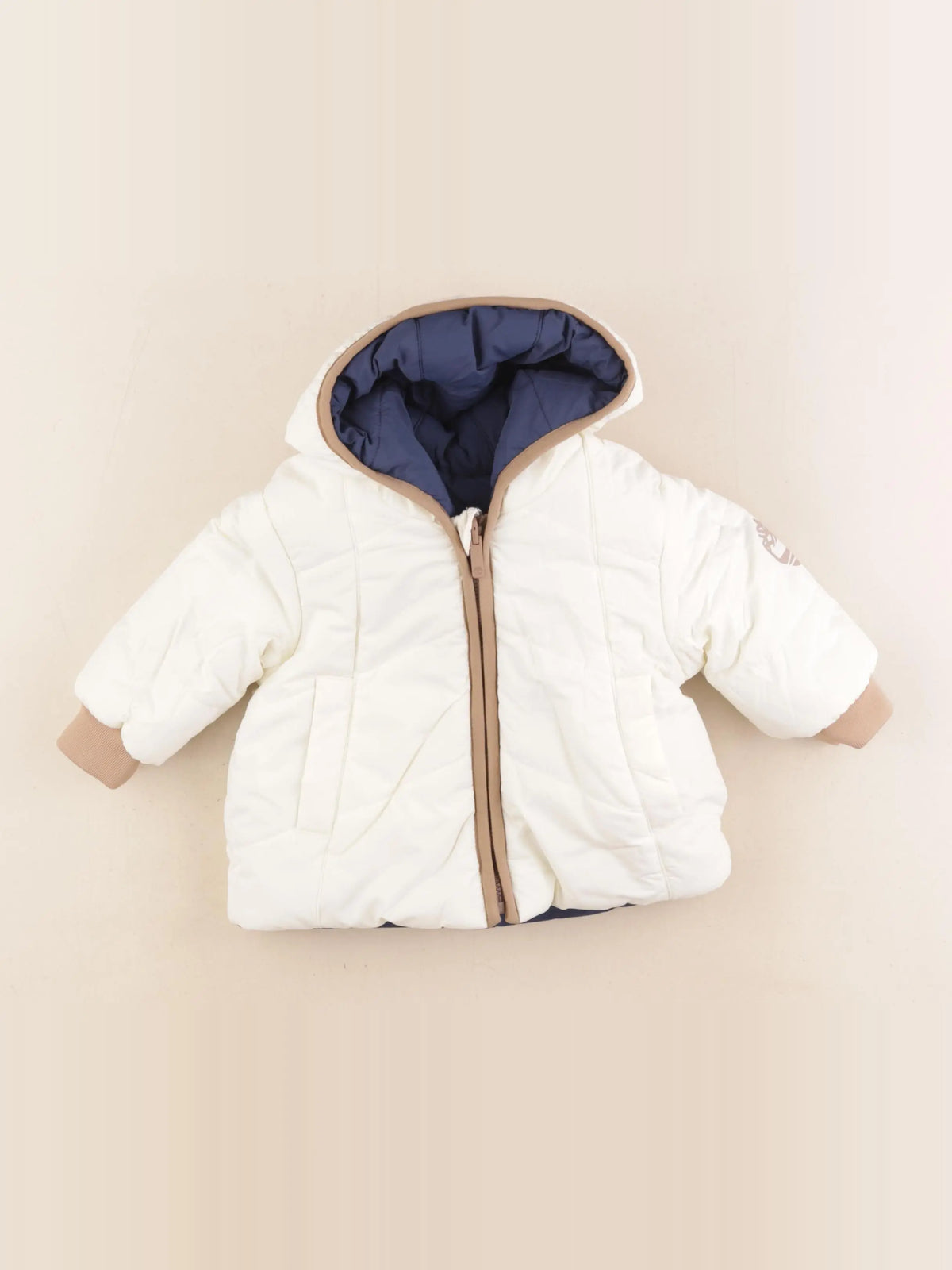 Timberland - doudoune réversible blanc, bleu - 18 mois