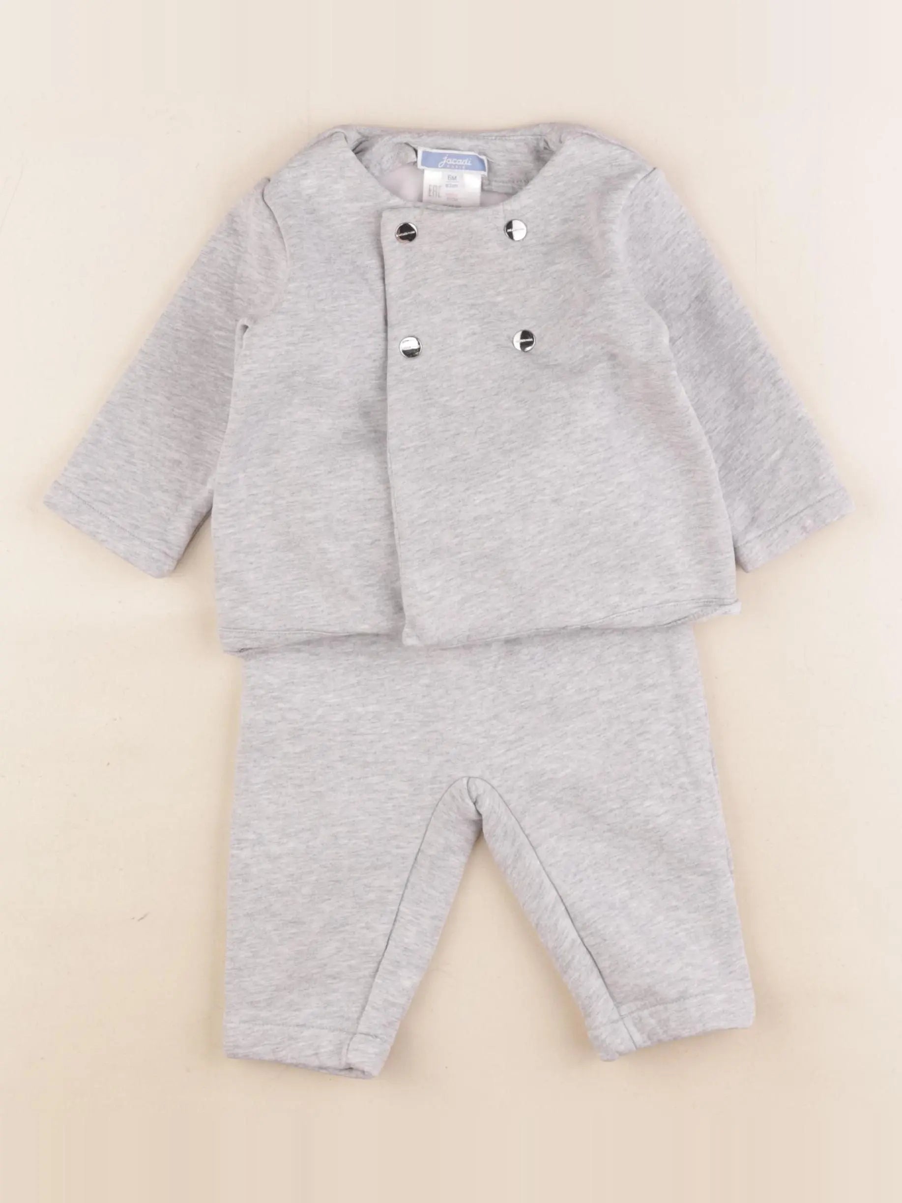 Jacadi - ensemble gris - 6 mois
