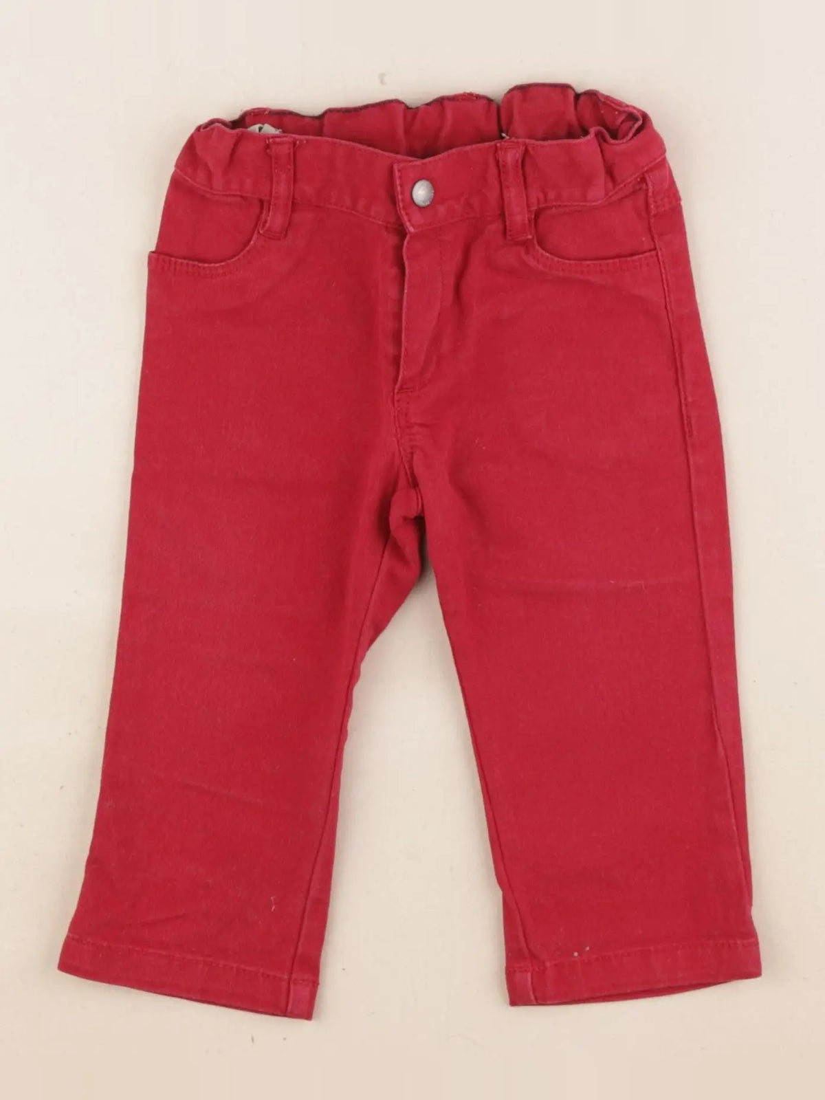 Petit Bateau - jean rouge - 12 mois