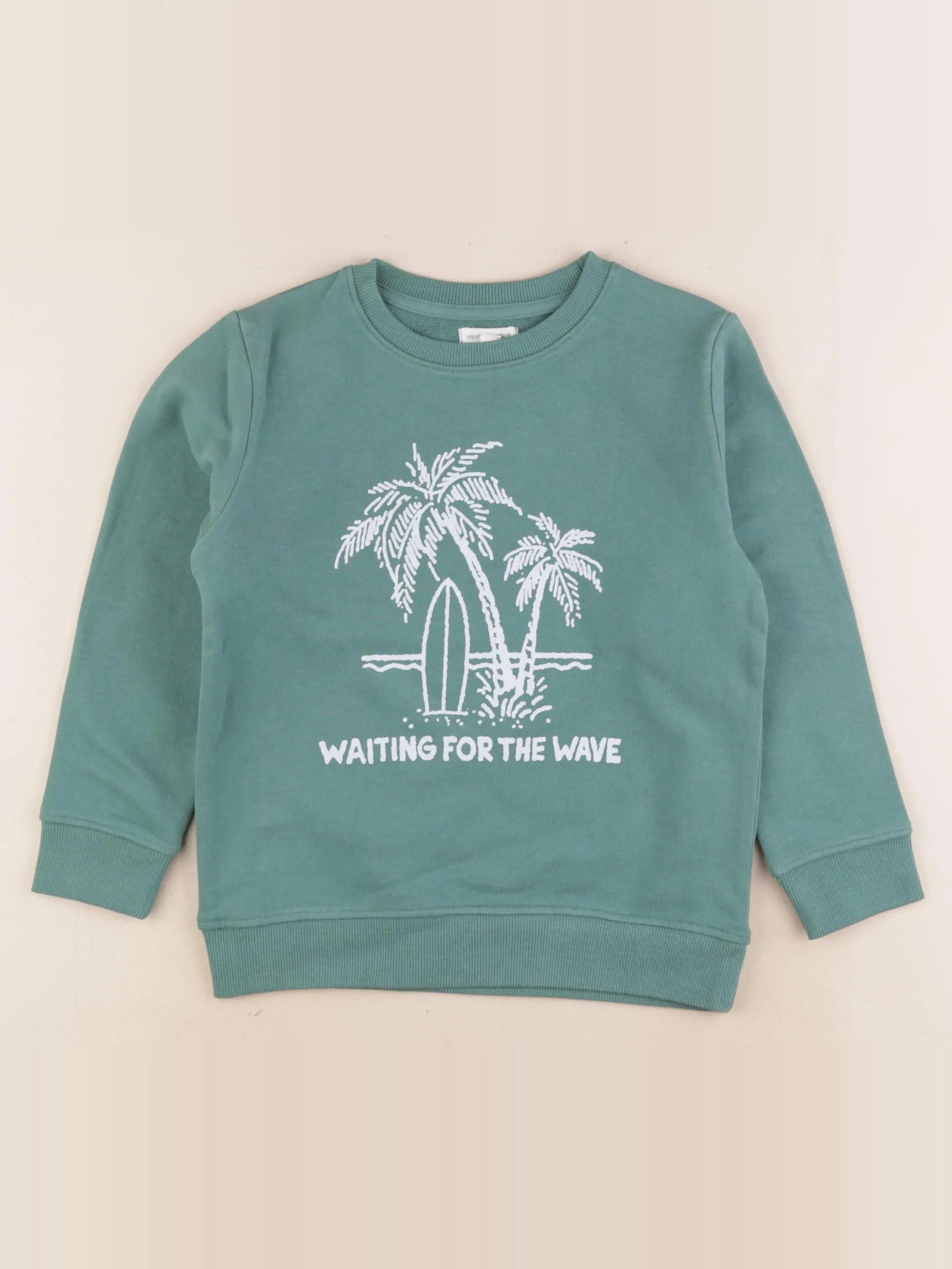 Vertbaudet - sweat vert - 6 ans