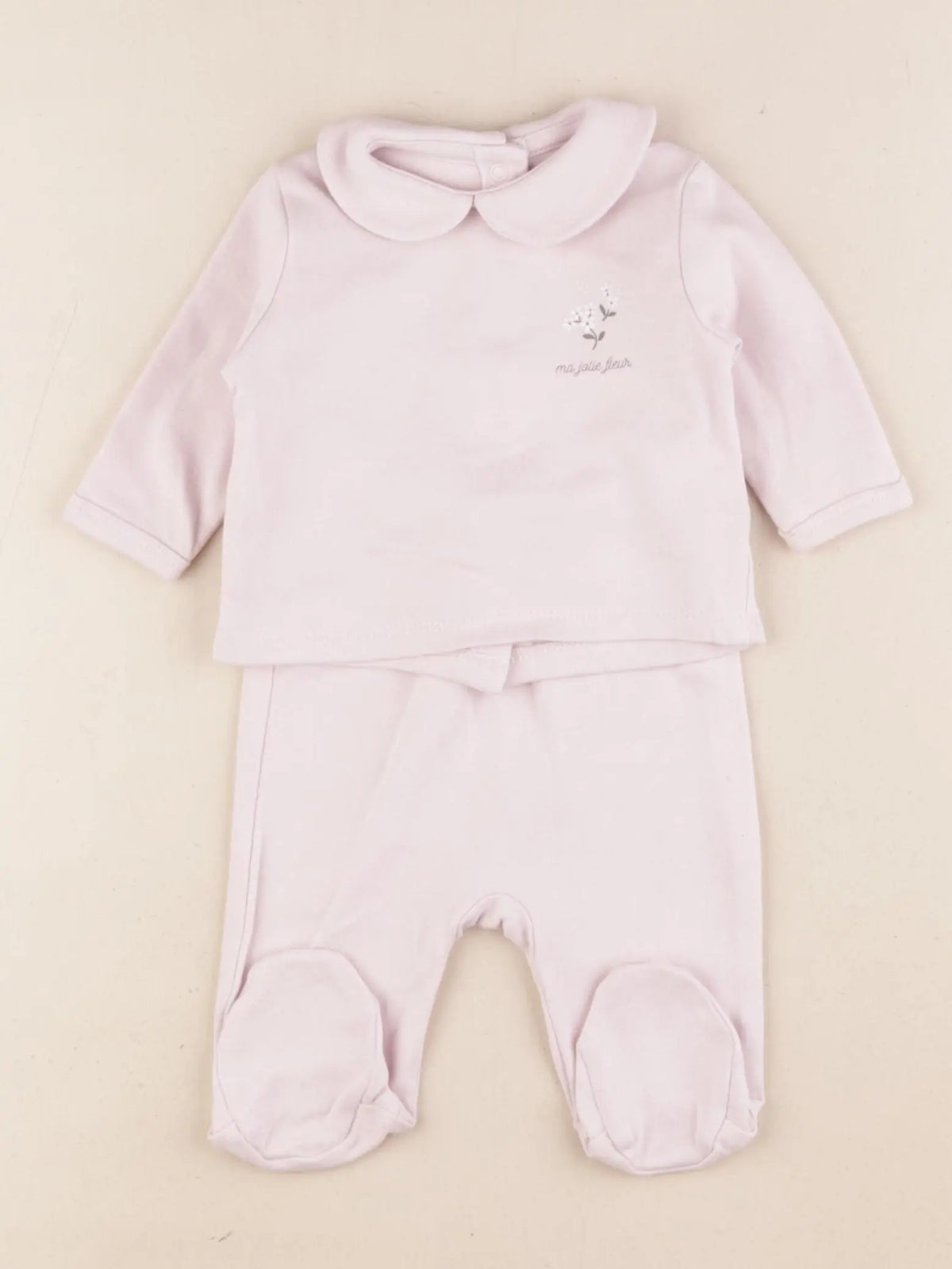 Vertbaudet - pyjama coton rose - 1 mois