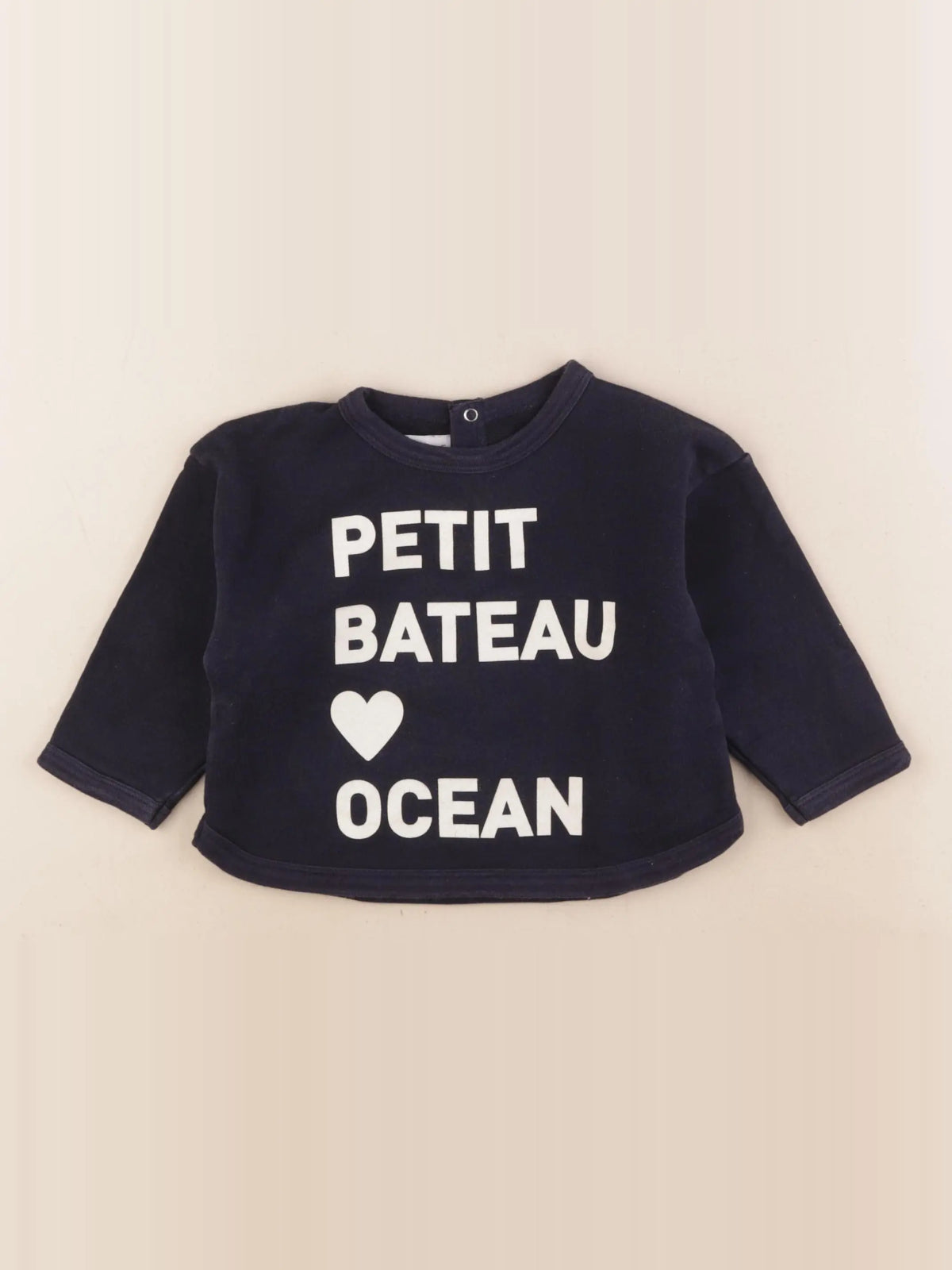 Petit Bateau - sweat bleu - 18 mois