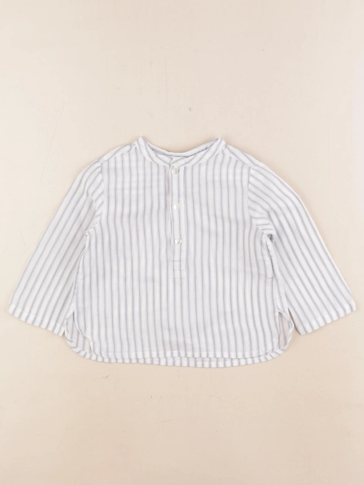 Bonton - blouse blanc, bleu - 12 mois