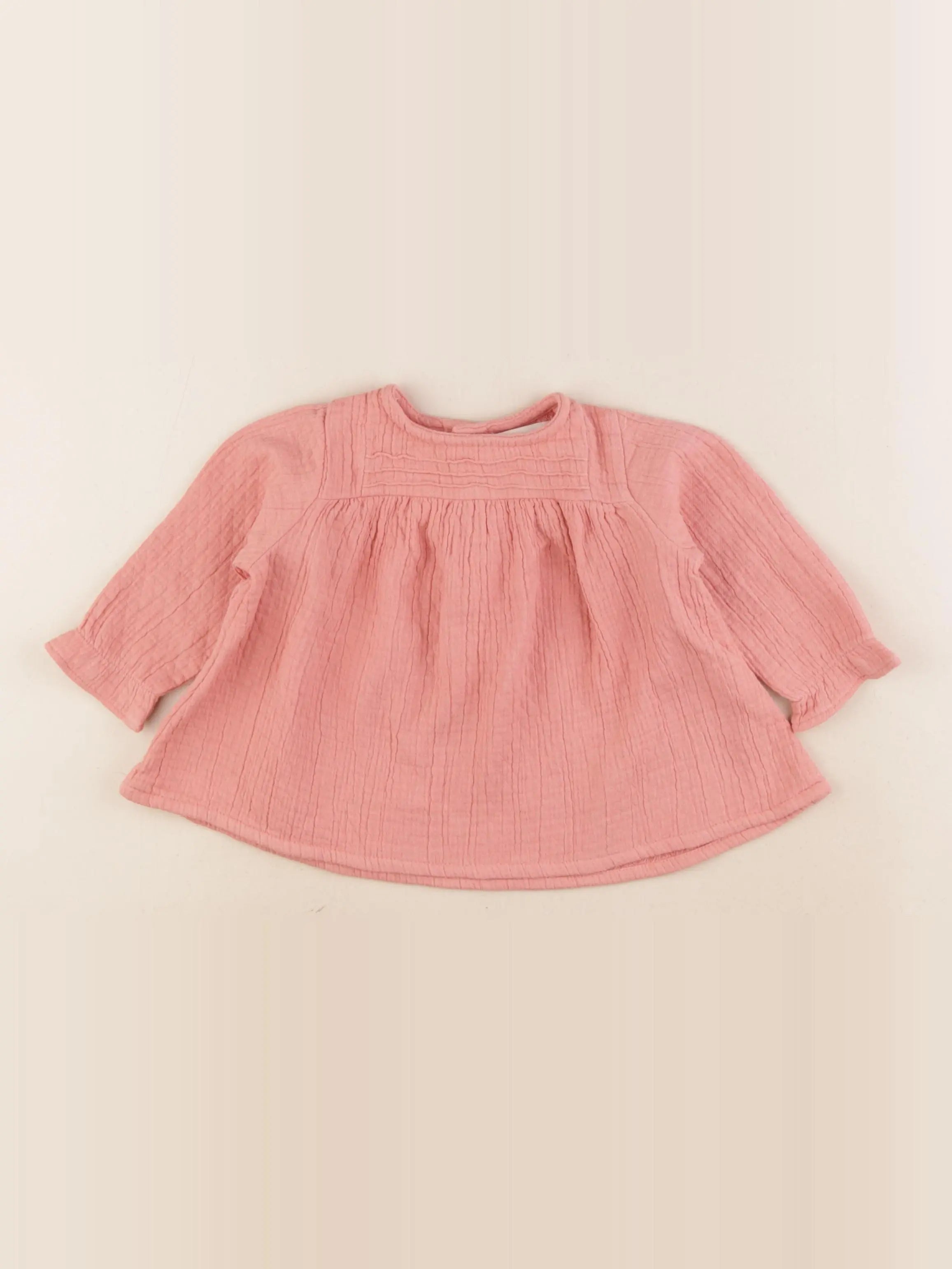 Monoprix - blouse rouge - 6/9 mois