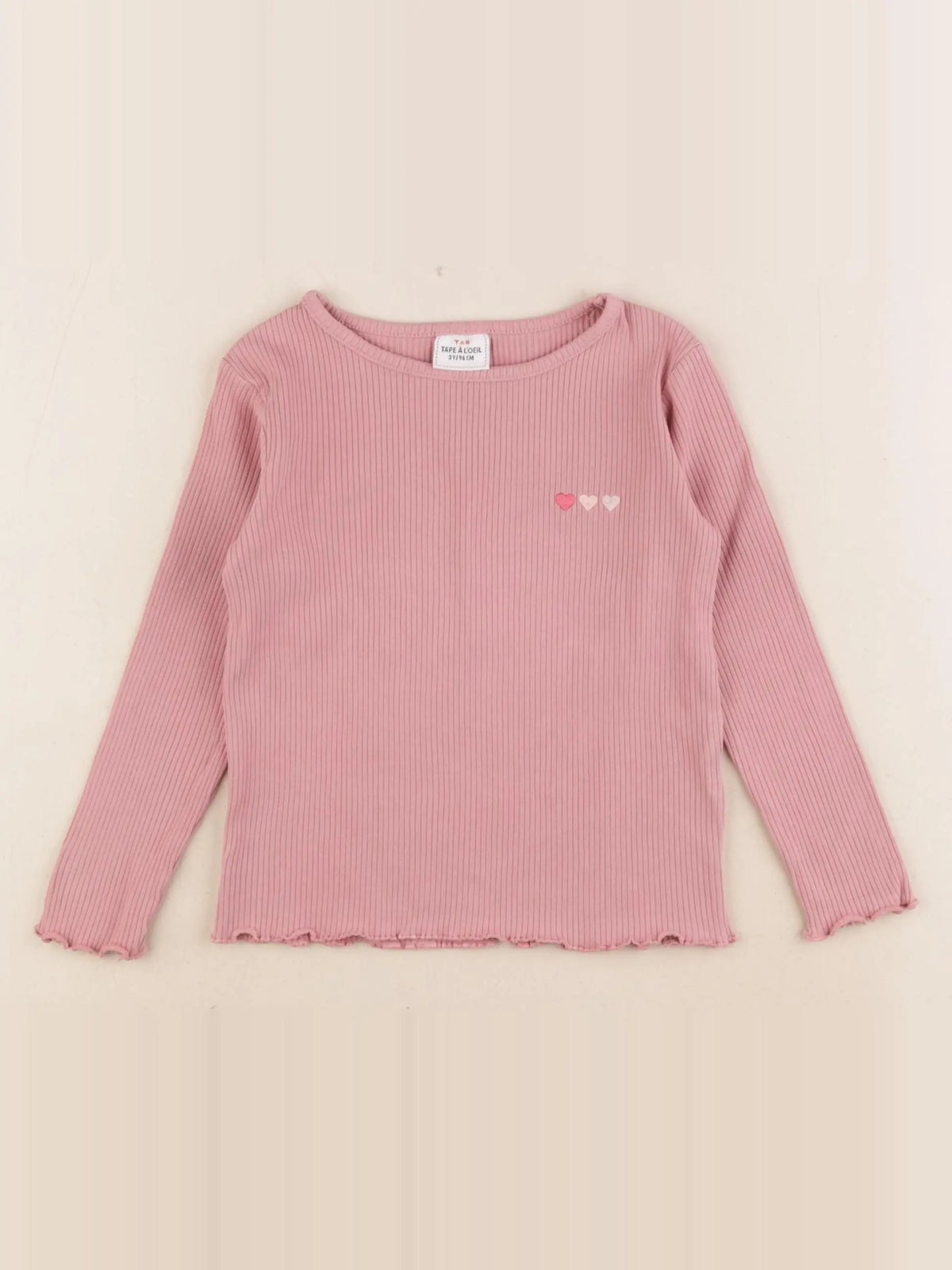 Tape à l'oeil - tee-shirt vert, taupe, rose - 3 ans